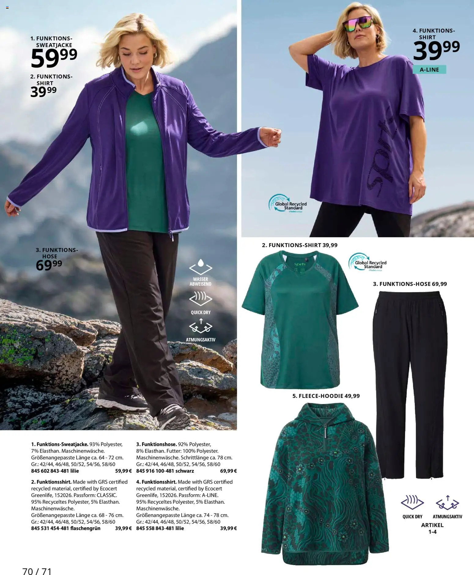 Ulla Popken Prospekt 	 – gültig ab 01.01.2026 | Seite: 70 | Produkte: Shirt, Sweatjacke, Wasser, Hose