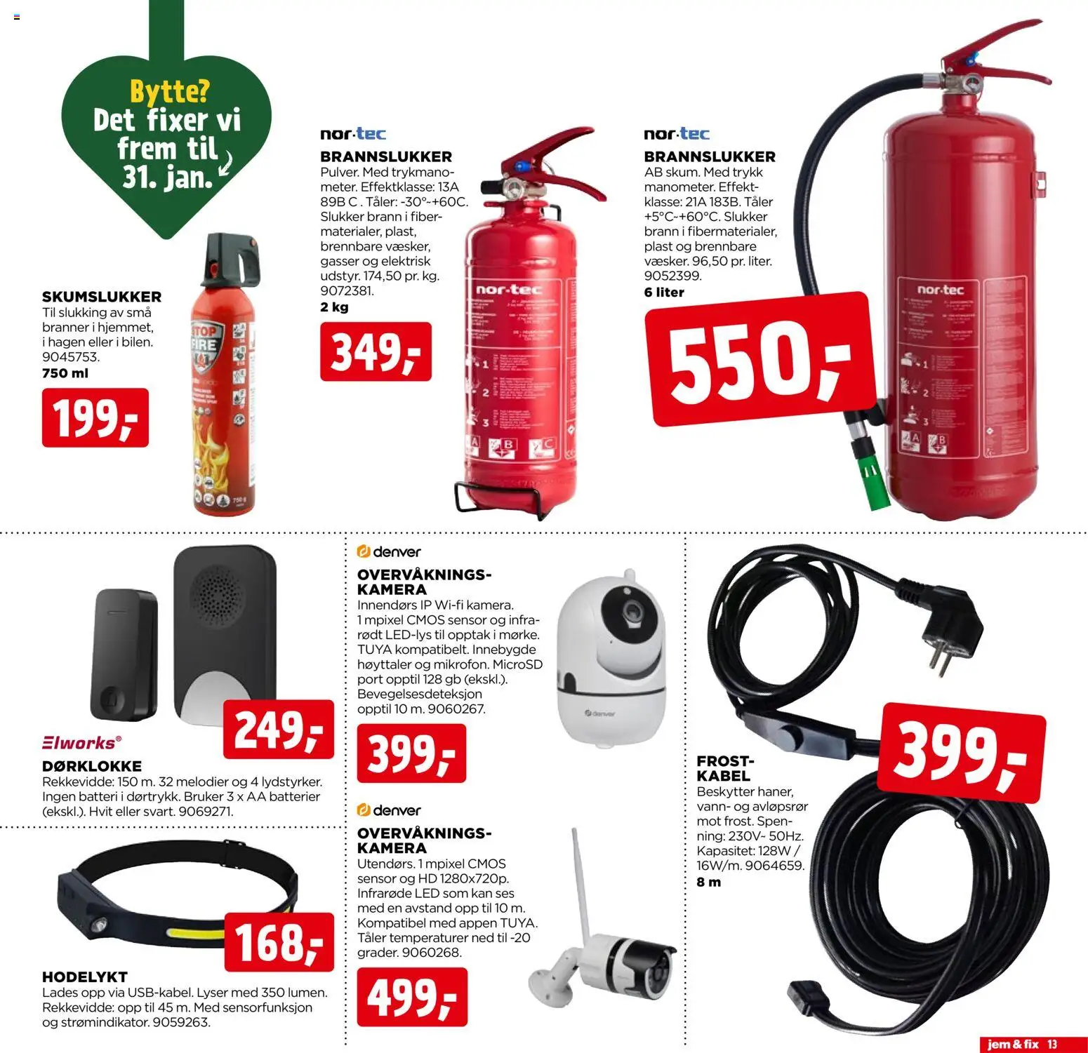 {H1} | Side: 13 | Produkter: Kamera, Kabel, Høyttaler, Batteri