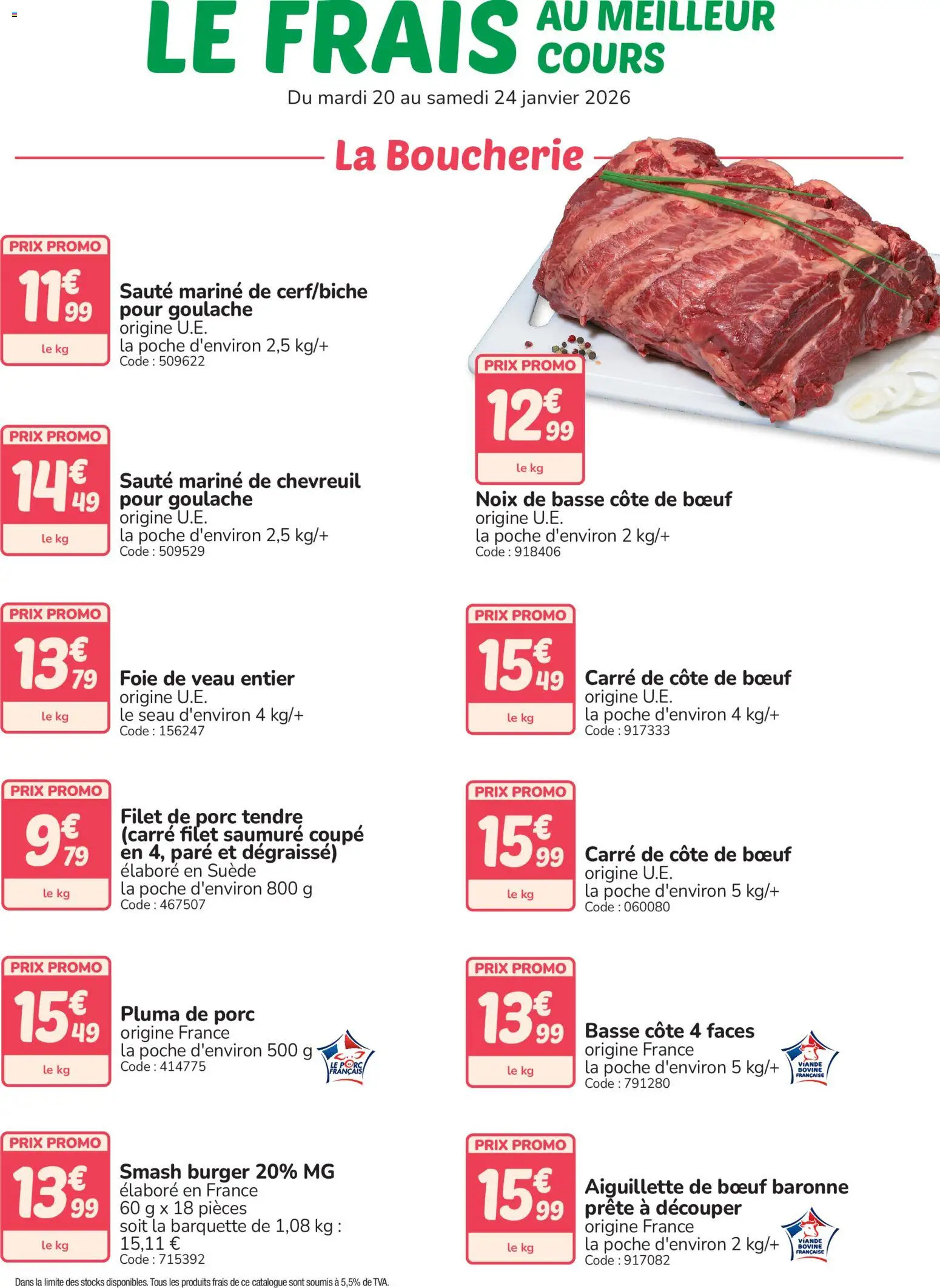 {H1} | Page: 1 | Produits: Côte de bœuf, Viande, Basse côte, Noix