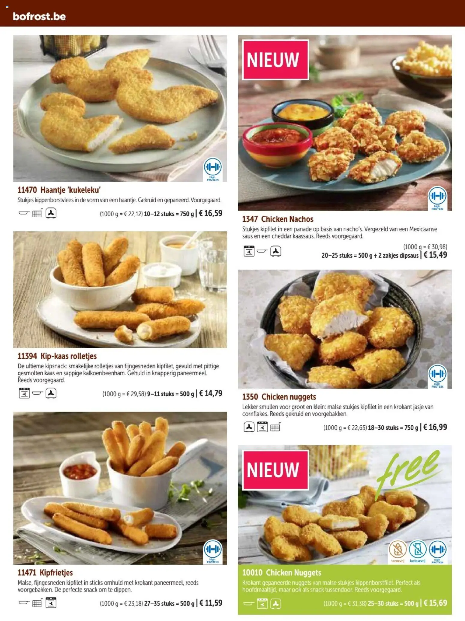 {H1} | Pagina: 72 | Producten: Chicken Nuggets, Cheddar, Saus, Kaas