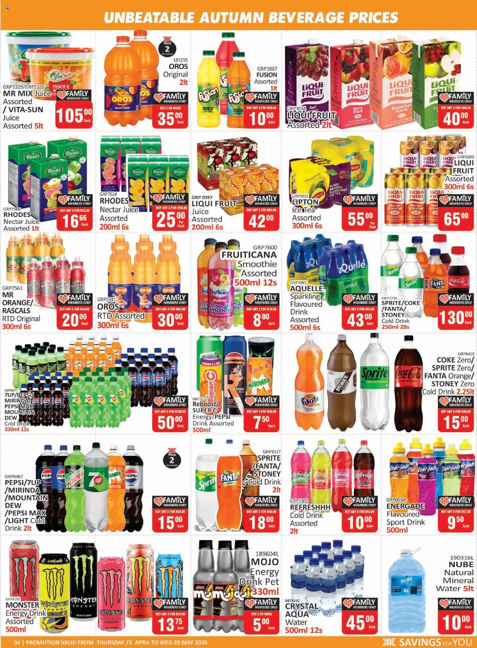 New KIT KAT Cash & Carry catalogue – valid from 23.04.2026 | Page: 4 | Products: Coke, Tea, Stoney, Water