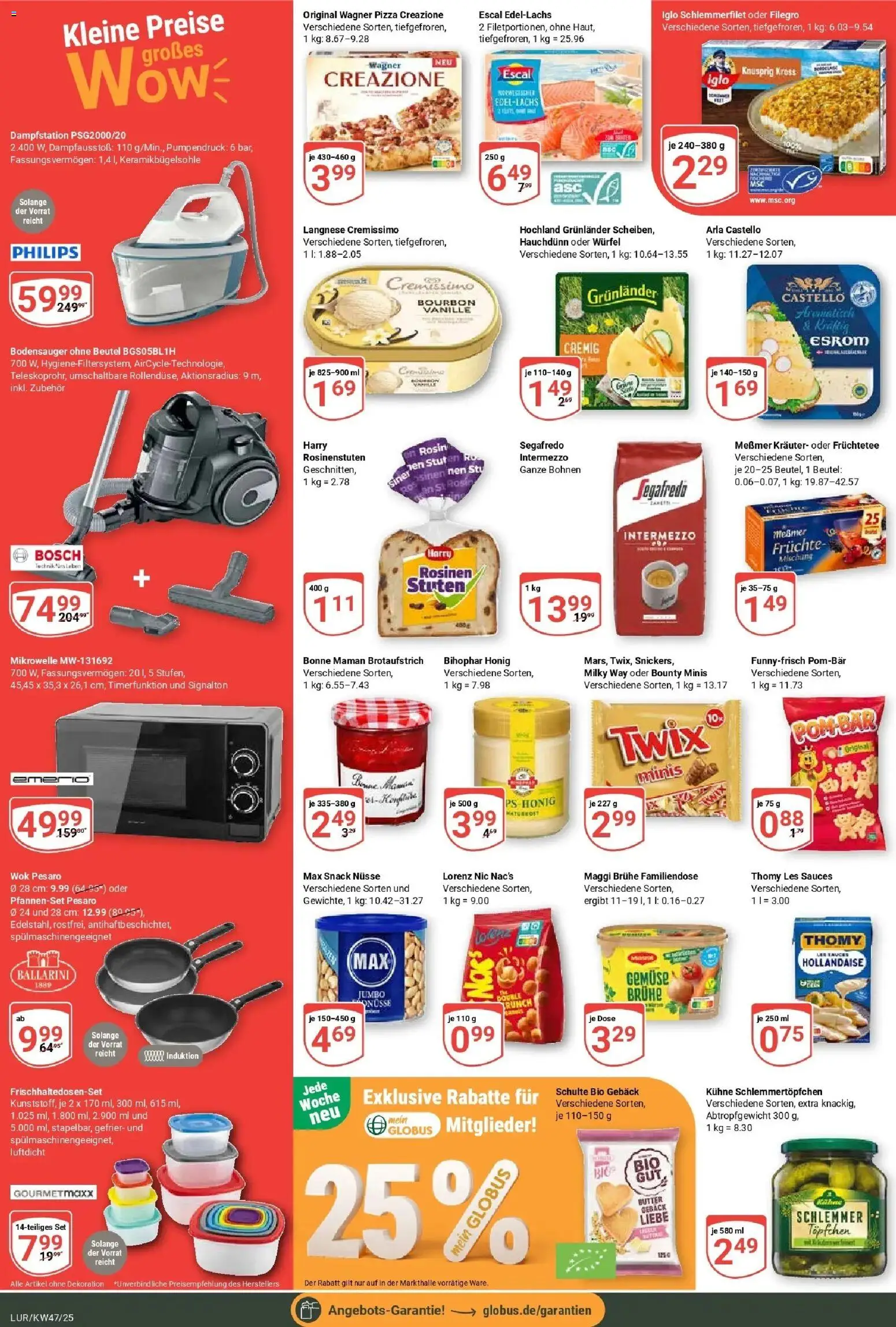 Globus prospekt Hamburg	 – gültig ab 17.11.2025 | Seite: 6 | Produkte: Philips, Mikrowelle, Langnese, Pizza