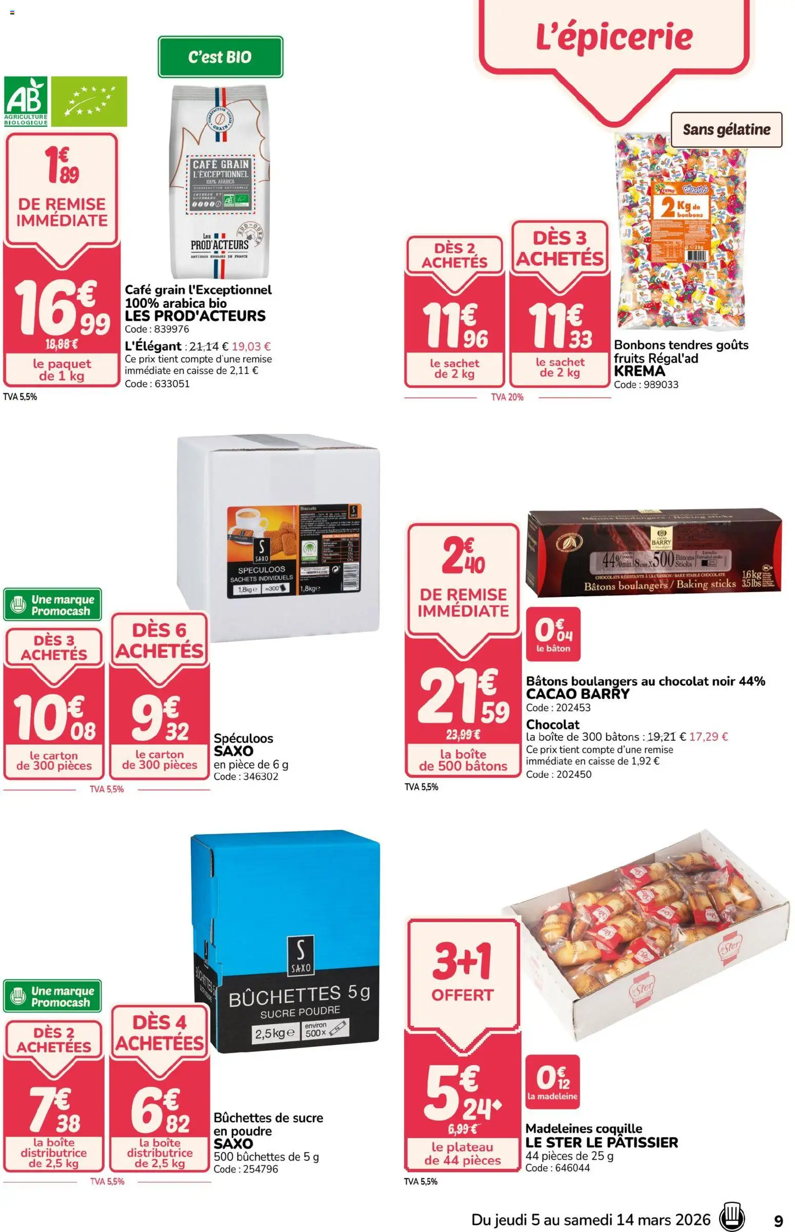 {H1} | Page: 9 | Produits: Sucre, Poudre, Spéculoos, Biscuits