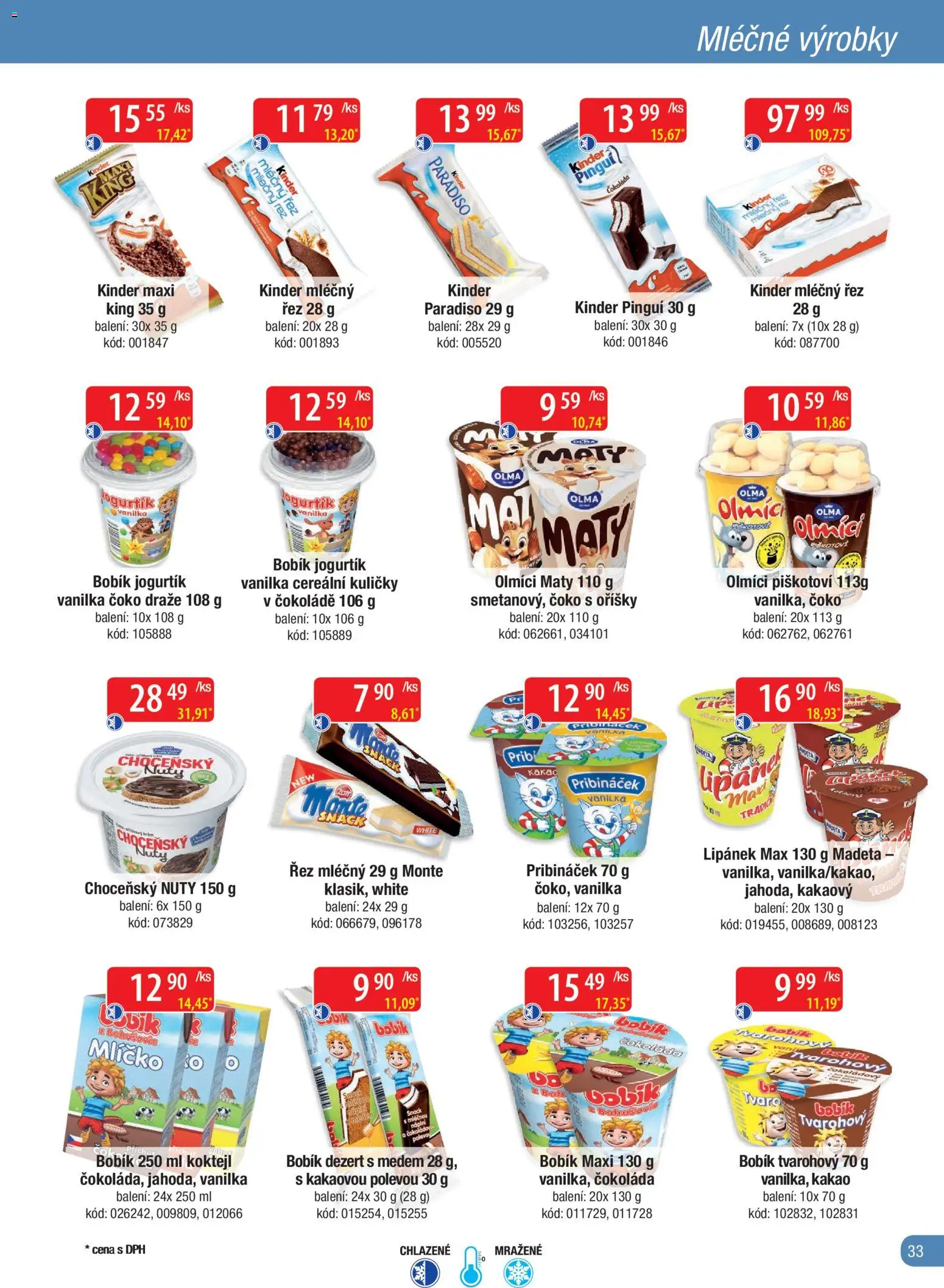 Astur & Qanto leták - Velkoobchod fresh 01/2026 od 01.01.2026 | Strana: 33 | Produkty: Lipánek, Pribináček, Kinder Pinguí, Kinder