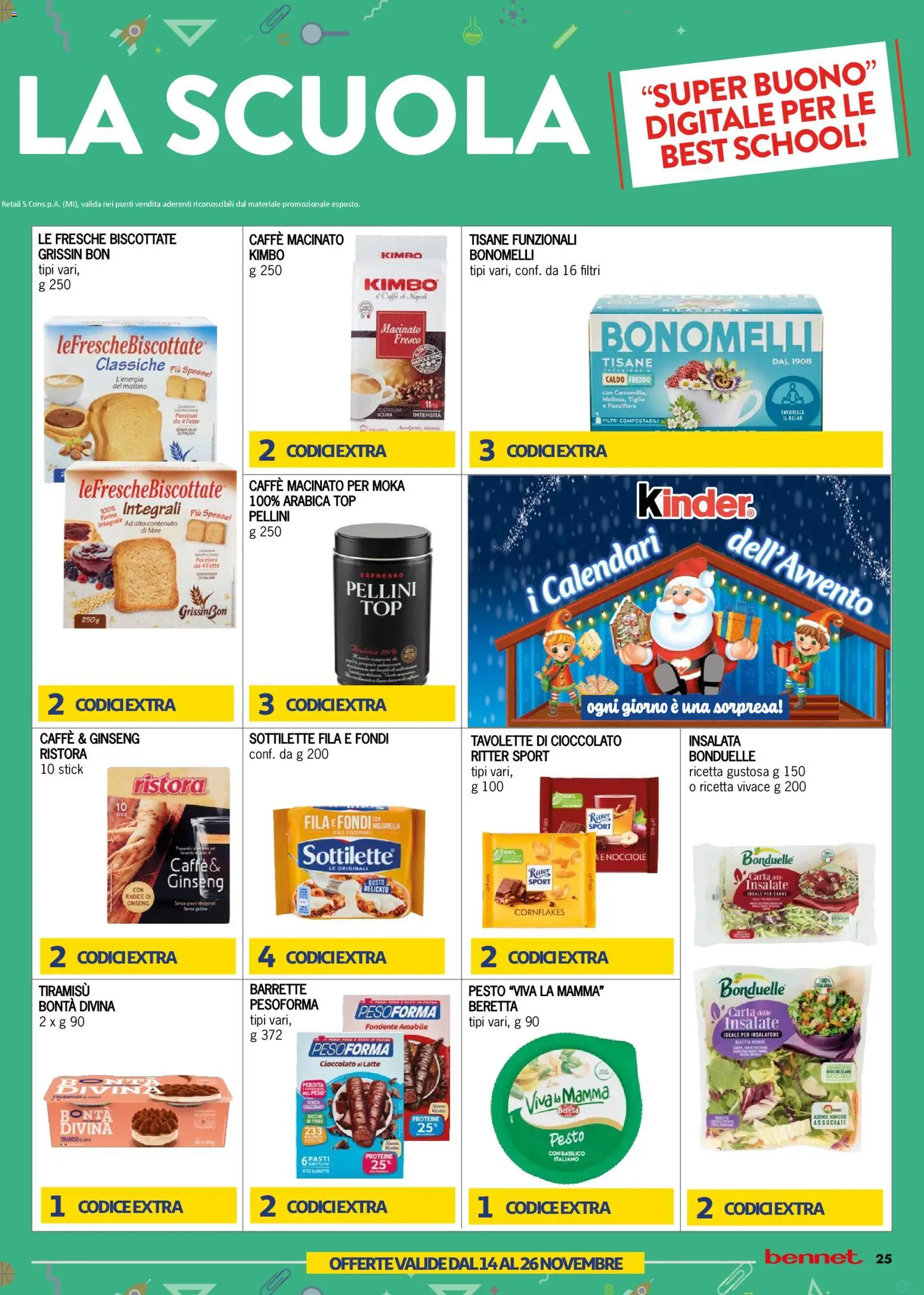 Volantino bennet del 13.11.2025 | Pagina: 25 | Prodotti: Cioccolato, Latte, Farina, Nocciole