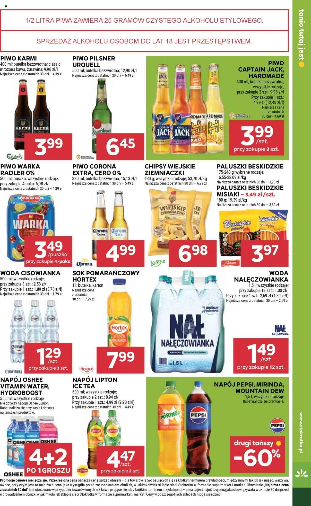 Stokrotka Gazetka od 09.10.2025 | Strona: 33 | Produkty: Sok pomarańczowy, Pepsi, Paluszki, Woda