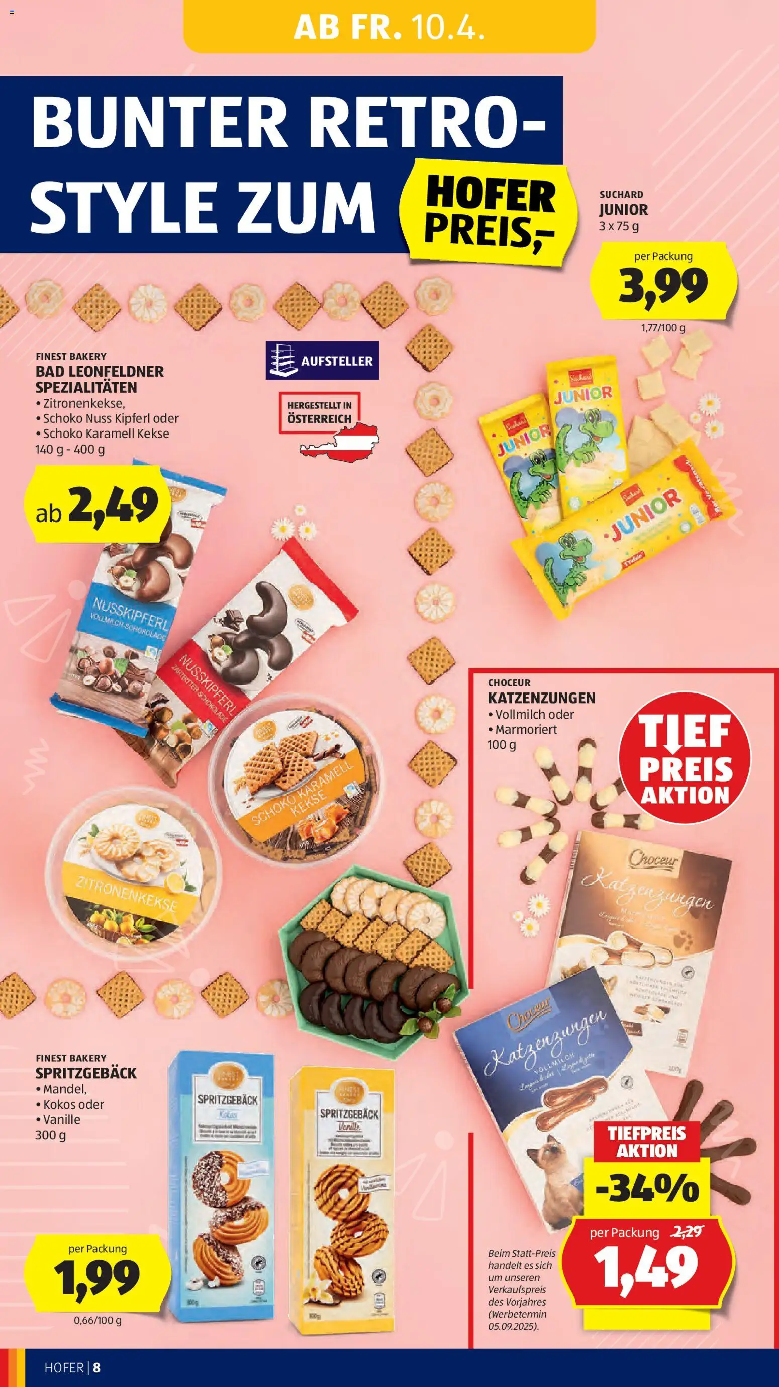 Hofer Flugblatt gültig ab 08.04.2026 | Seite: 10 | Produkte: Kekse, Bad, Schokolade