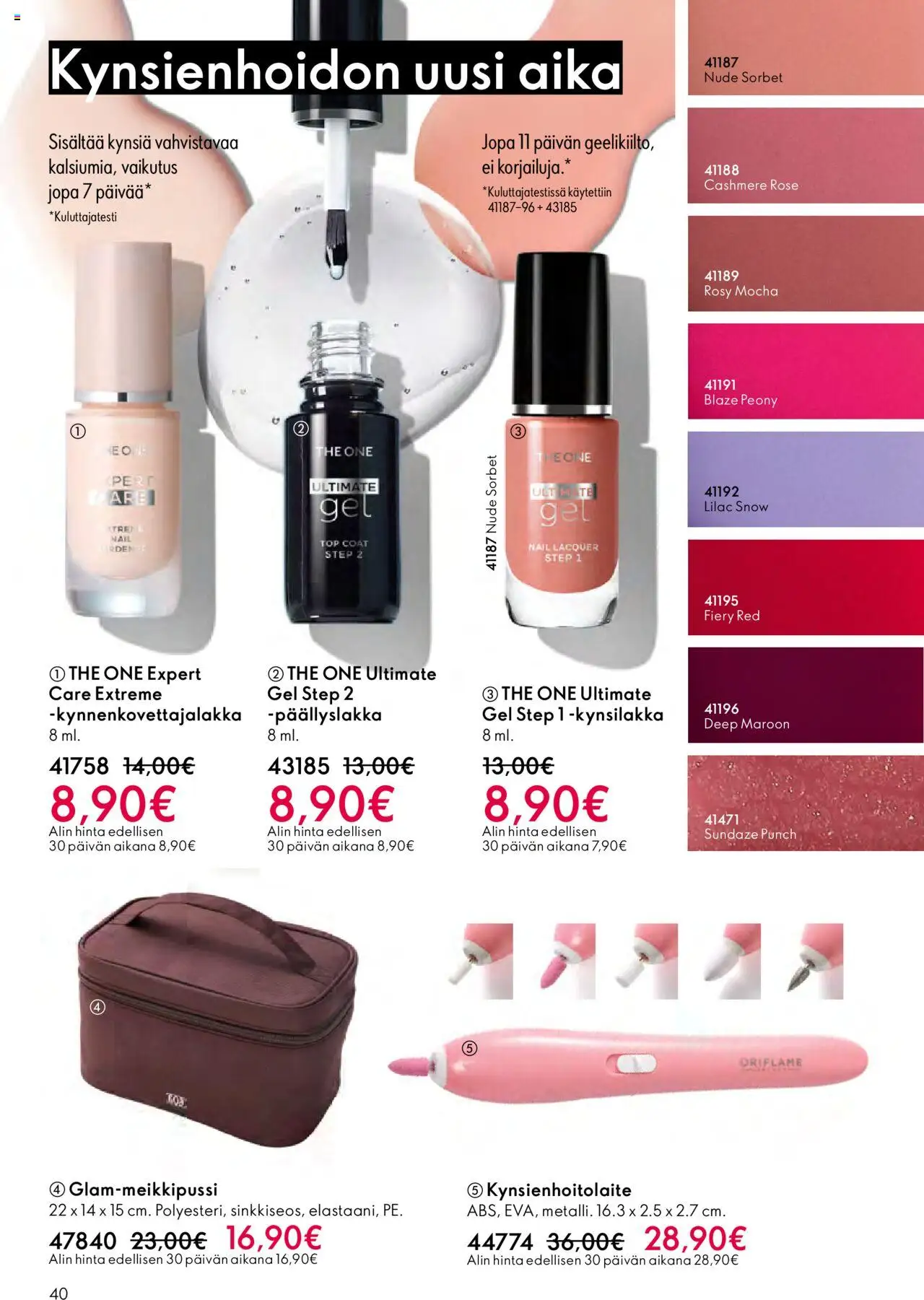 Oriflame - Esite 14 – voimassa 08.10.2025 alkaen | Sivu: 40 | Tuotteet: Kynsilakka