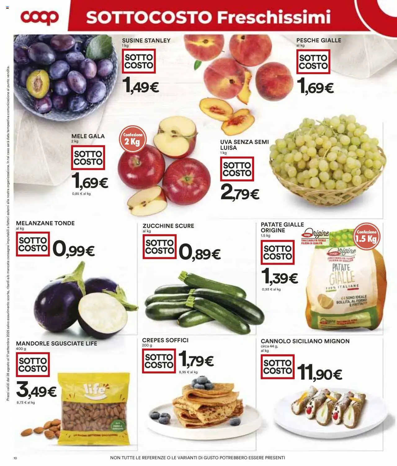 Volantino COOP del 28.08.2025 | Pagina: 10 | Prodotti: Patate, Mandorle, Melanzane, Forno