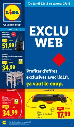 LIDL - Prévisualisation de LIDL catalogue les bonnes affaires de la semaine exclu web valide à partir de 22.12.2025
