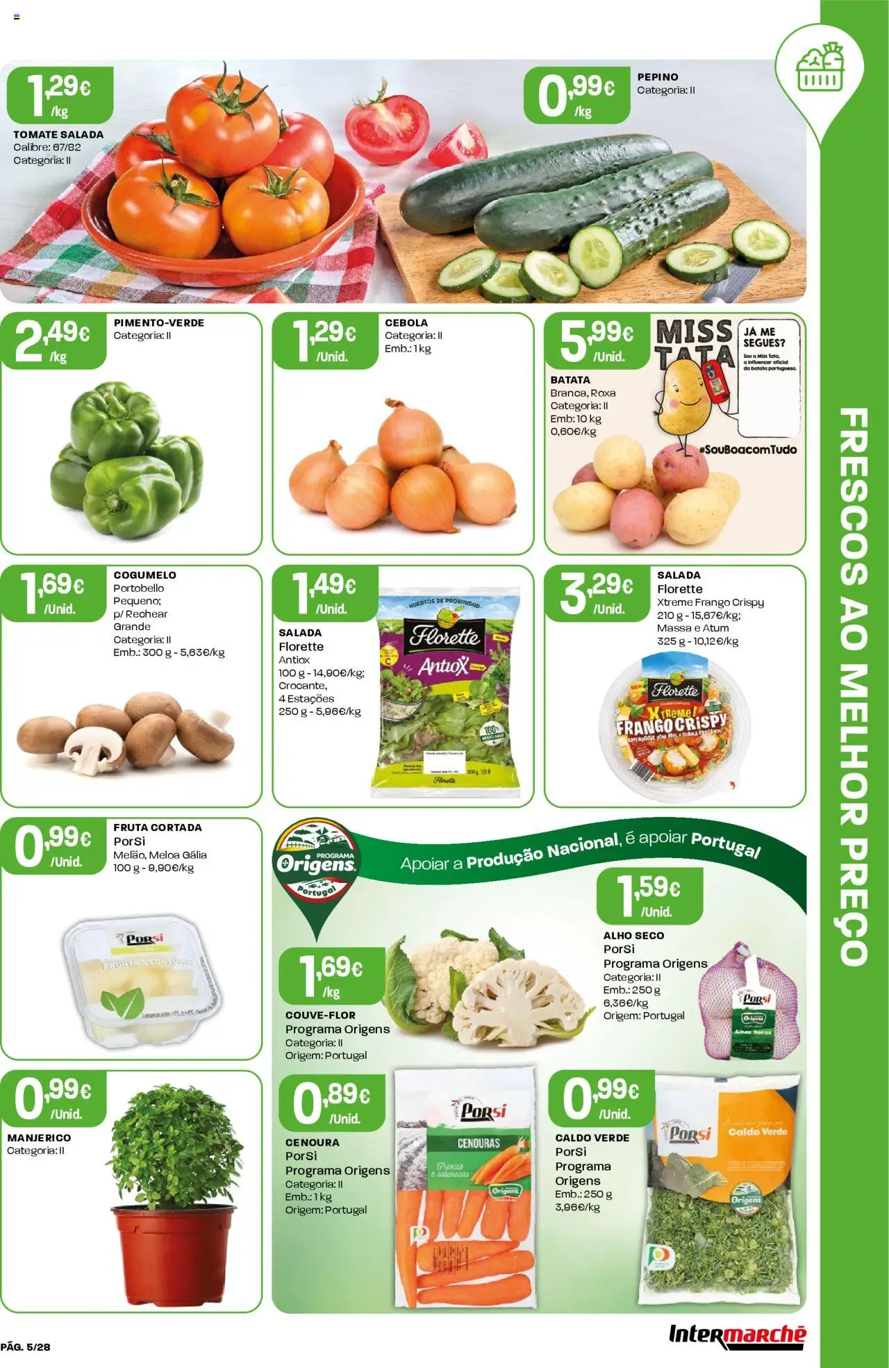 Intermarché folheto │ válido de 19.06.2025 | Página: 5 | Produtos: Couve-flor, Batata, Atum, Salada