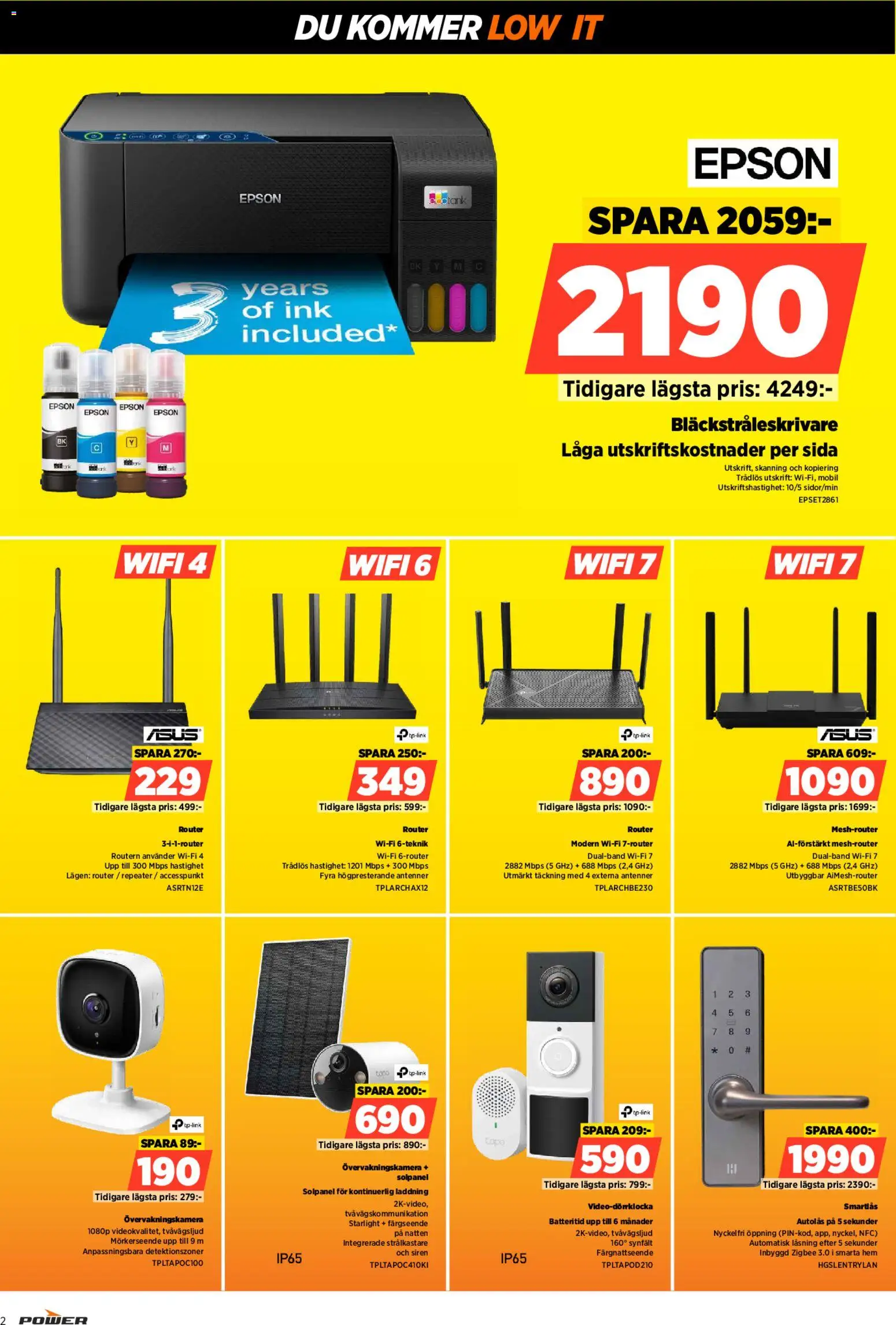 Power reklamblad aktuell från 05.01.2026 | Sida: 2 | Produkter: Övervakningskamera, Router, Wifi