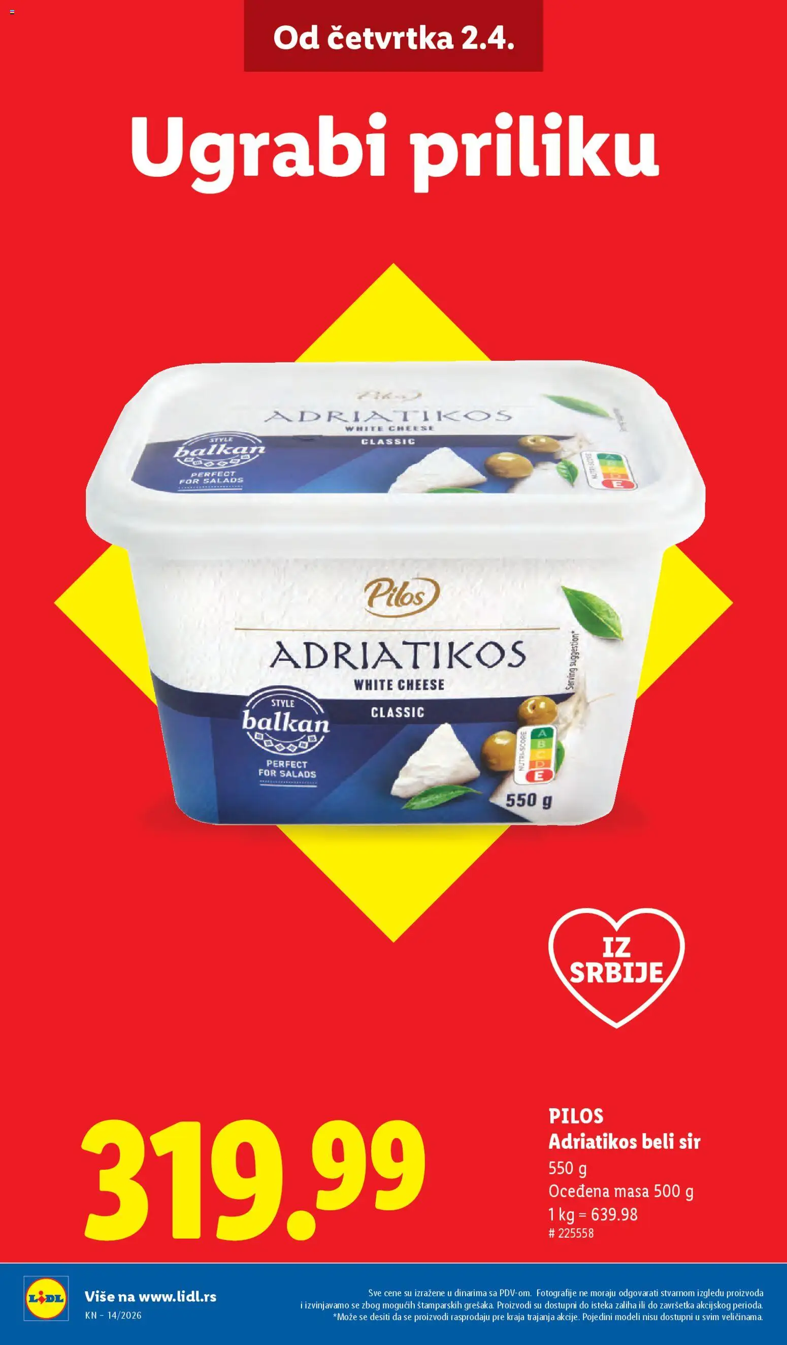 Lidl katalog - važi od 02.04.2026 | Strana: 6 | Proizvode: Sir