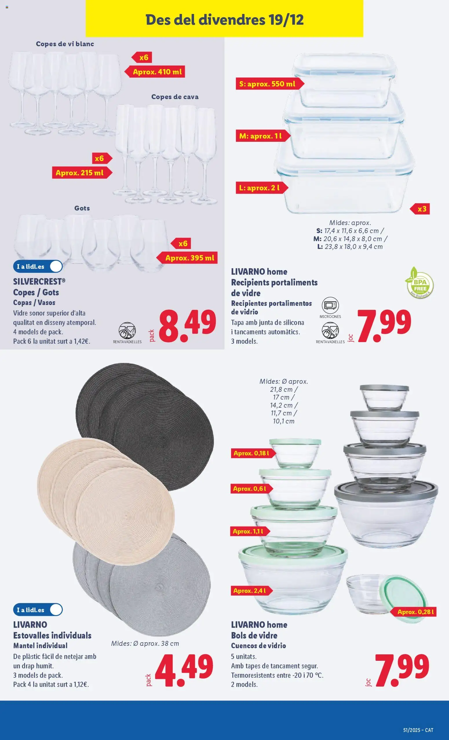 Lidl folleto de bazar │ válido desde el 15.12.2025 | Página: 33 | Productos: Mantel, Vasos