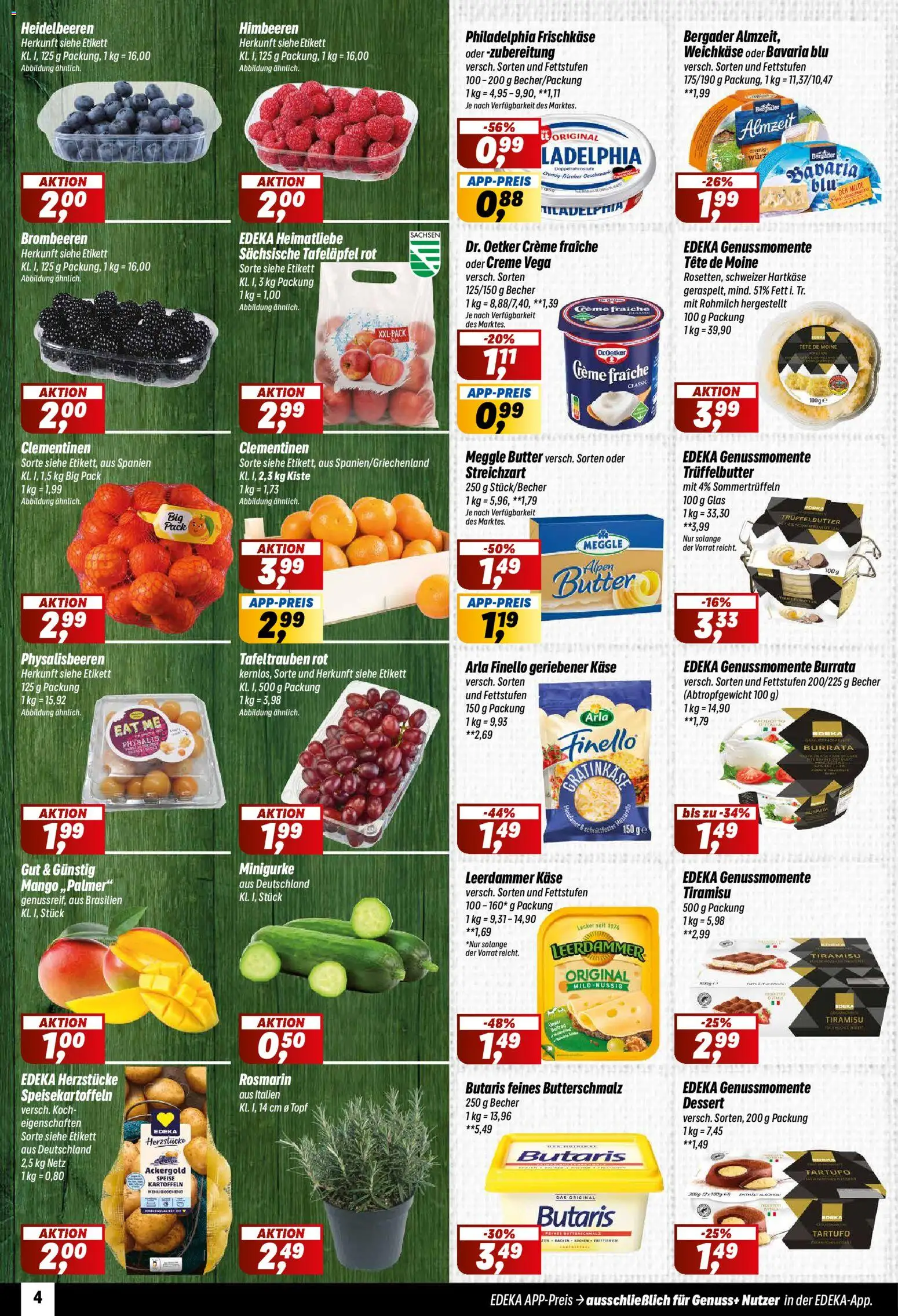 Simmel Prospekt 	 – gültig ab 15.12.2025 | Seite: 4 | Produkte: Philadelphia, Heidelbeeren, Burrata, Frischkase