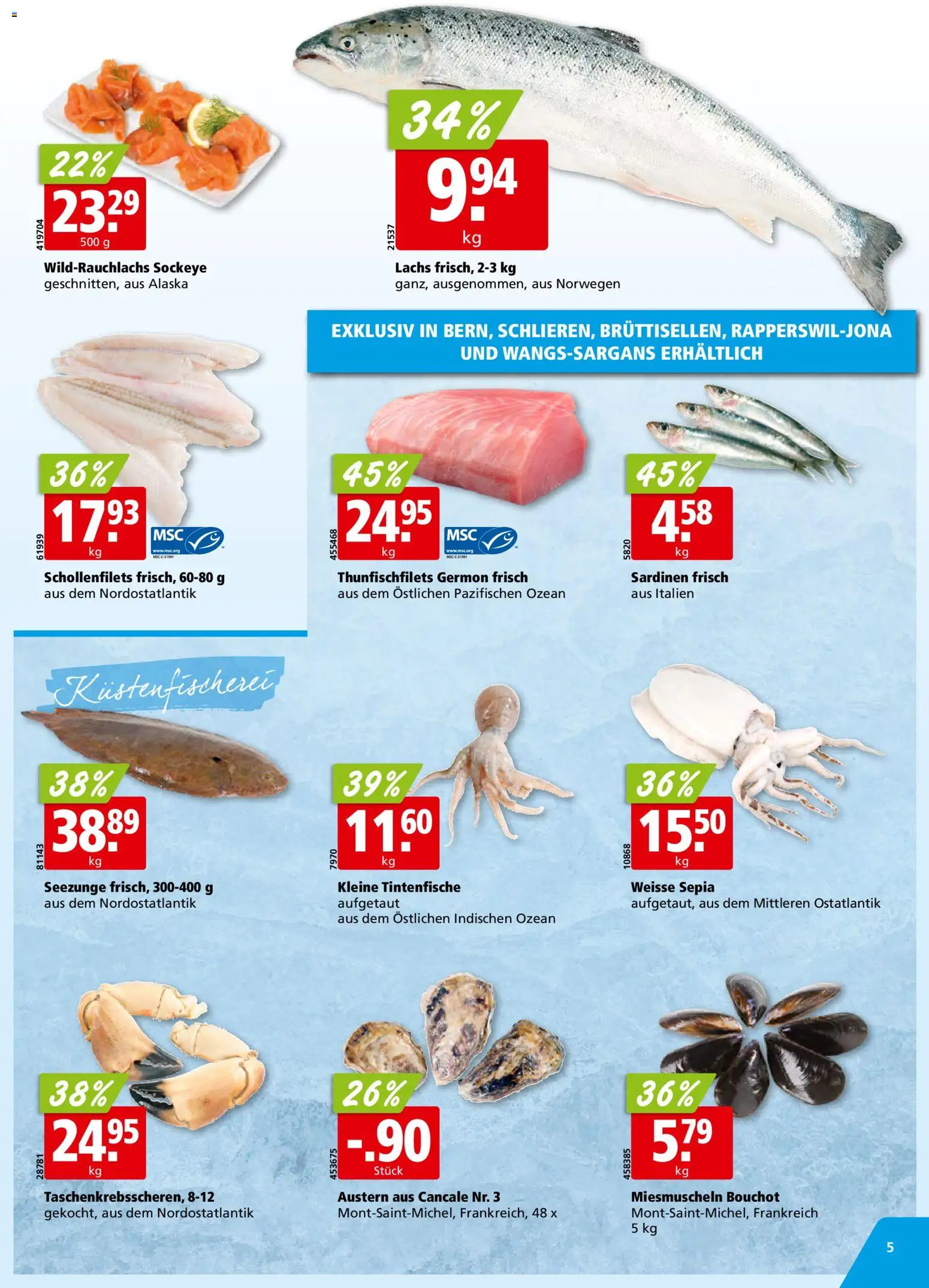 Aligro Aktionen Schlieren, Gossau SG, Frauenfeld, Rapperswil-Jona, Sargans, Bern, Brüttisellen, Pratteln, Emmen, Spreitenbach – gültig ab 01.12.2025 | Seite: 5 | Produkte: Lachs