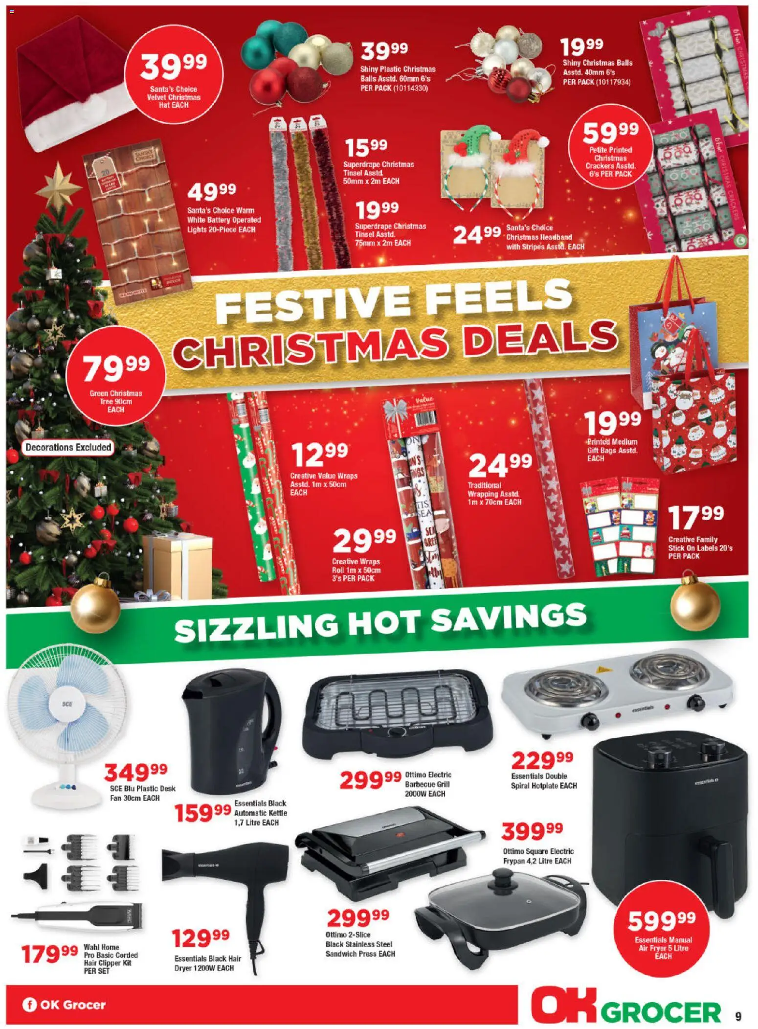 New OK Foods catalogue – valid from 10.12.2025 | Page: 9 | Products: Desk, Grill, Air fryer, Hair clipper