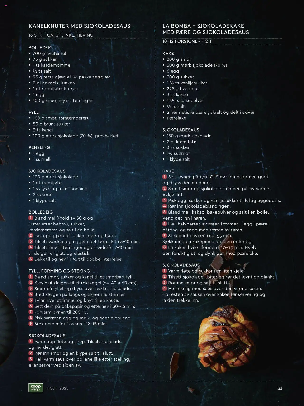 {H1} | Side: 33 | Produkter: Sjokolade, Brassestol, Vaniljesukker, Prosecco