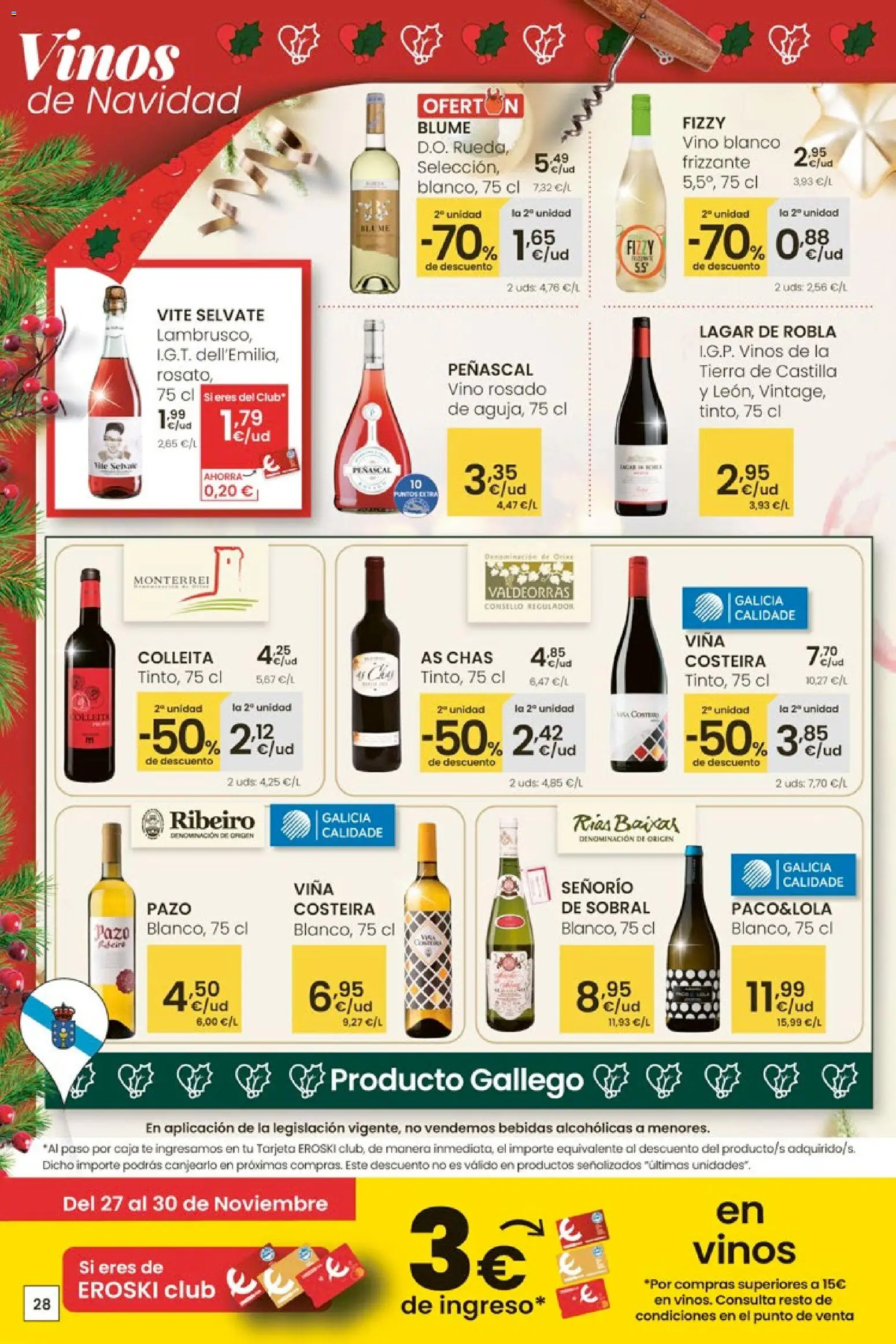 Eroski - City │ válido desde el 27.11.2025 | Página: 28 | Productos: Vino rosado, Vino, Té, Caja