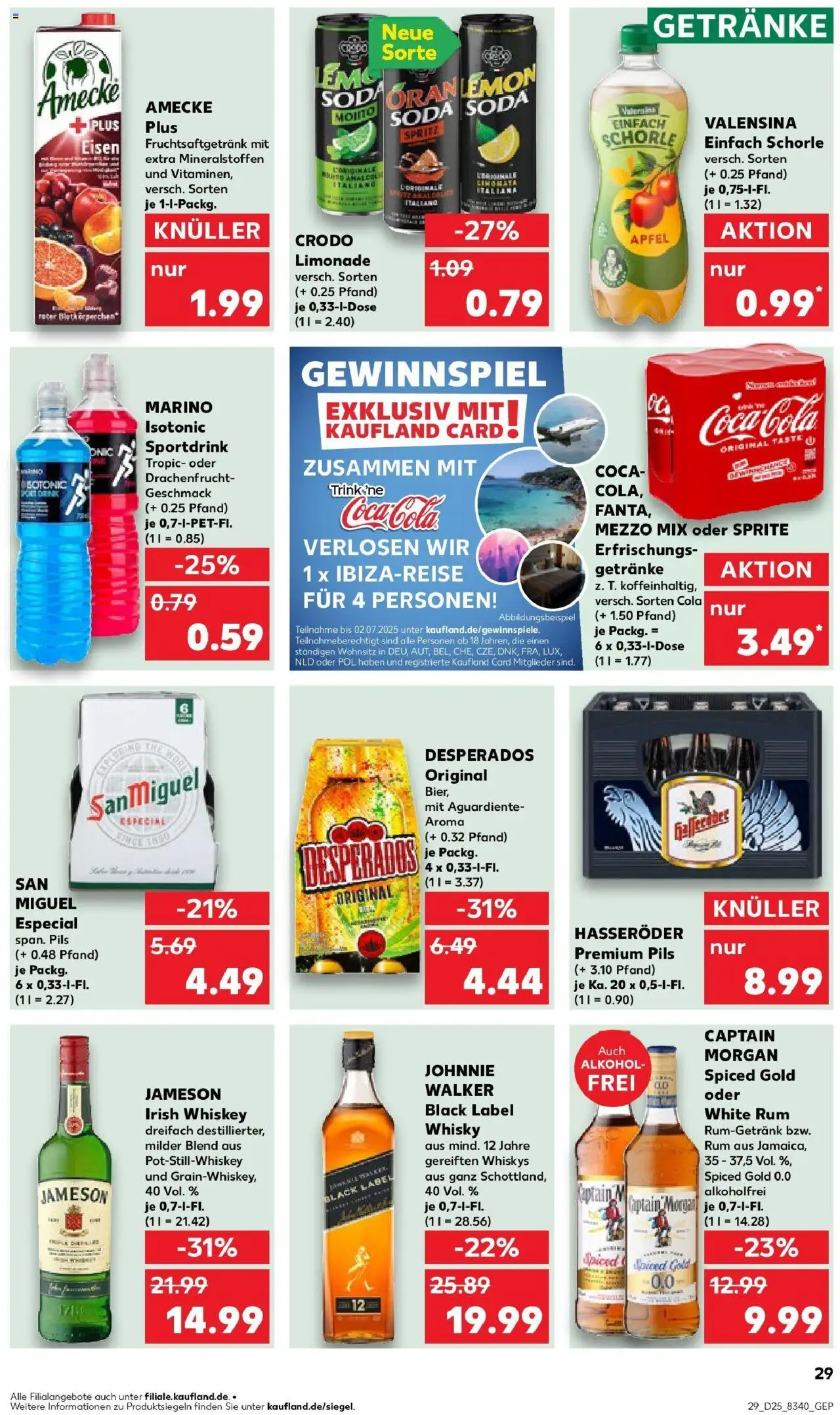 Kaufland prospekt Schwerin	 - gültig ab dem 22.06.2025 | Seite: 42 | Produkte: Whisky, Bier, Captain morgan, Johnnie walker