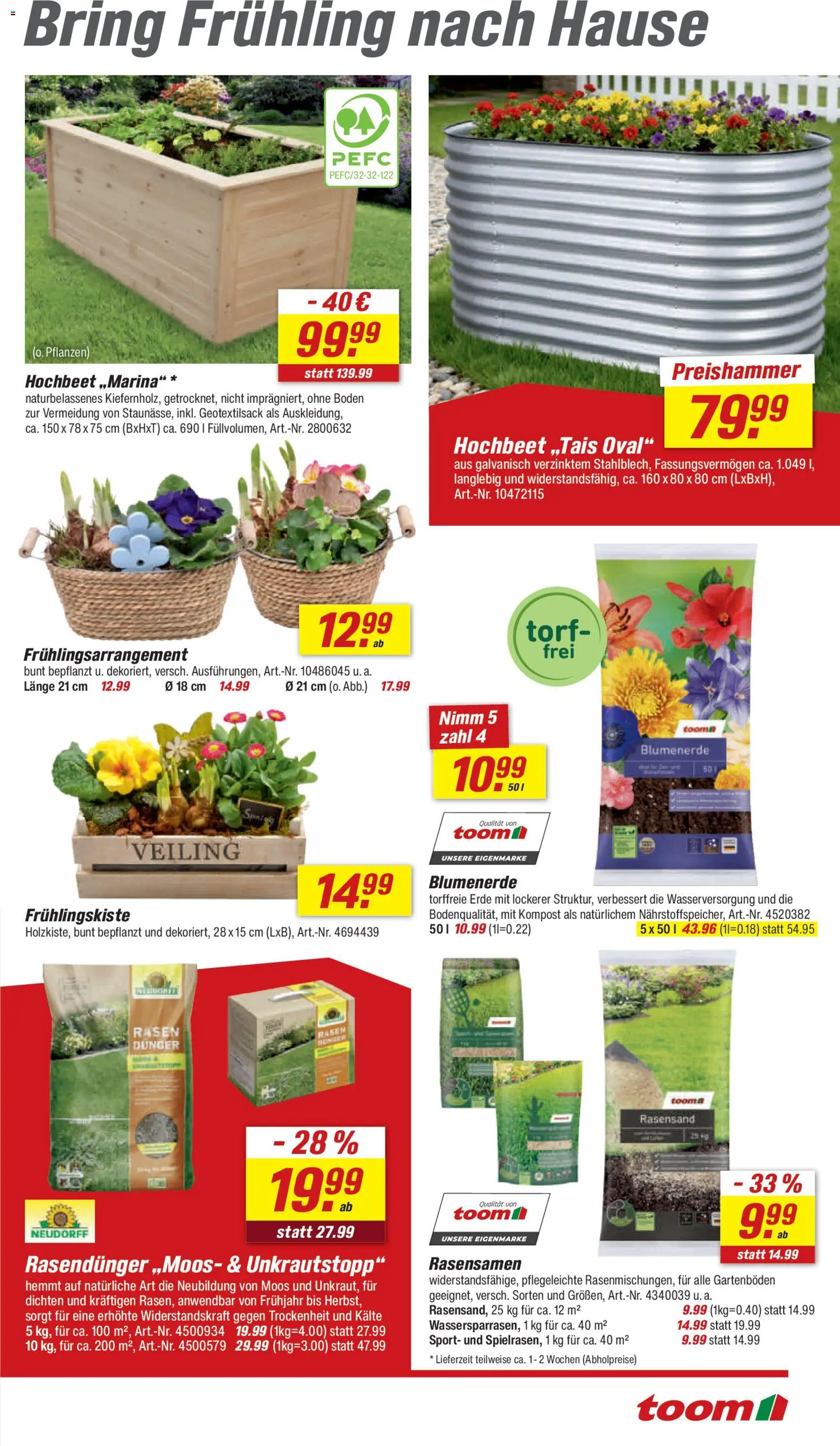 Toom Baumarkt Prospekt 	 – gültig ab 28.02.2026 | Seite: 3 | Produkte: Hochbeet, Blumenerde