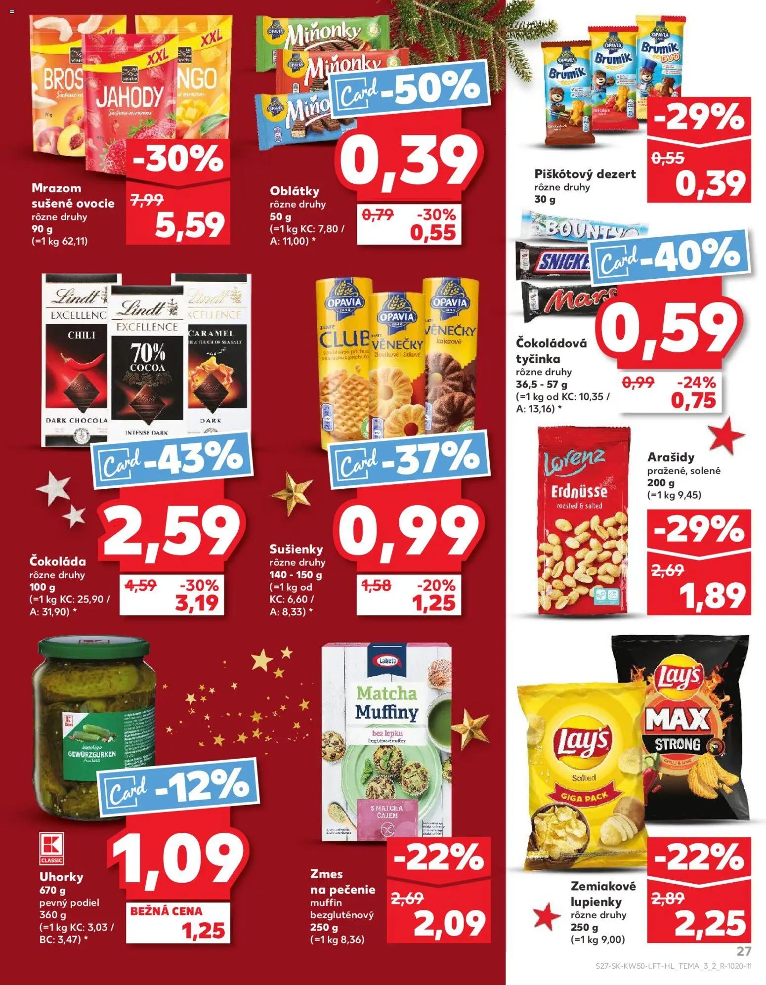 Nové Kaufland akcie – leták je platný od 11.12.2025 | Strana: 27 | Produkty: Lindt, Jahody, Uhorky, Ovocie