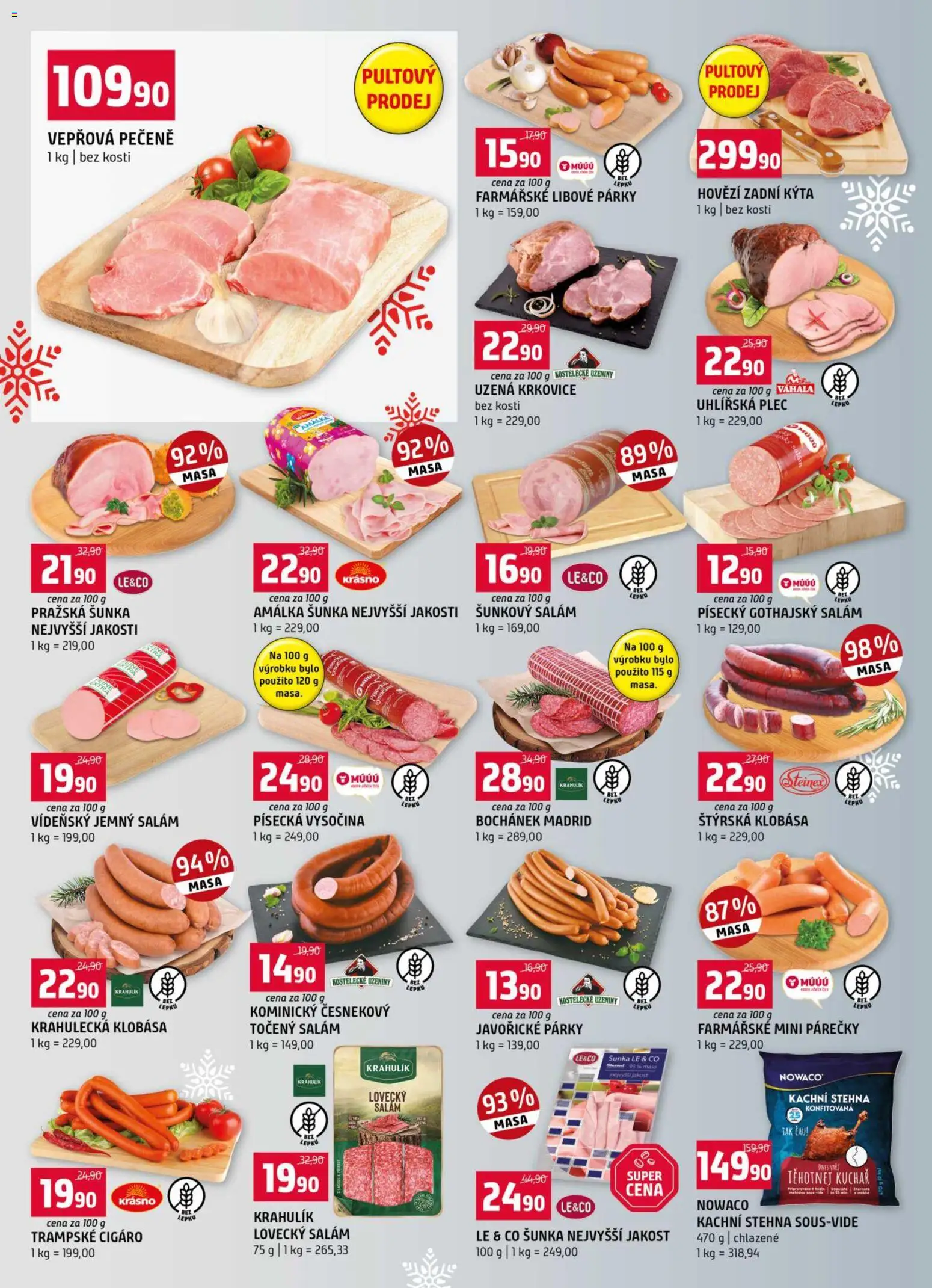 Terno leták - Prachatice  od 17.12.2025 | Strana: 2 | Produkty: Šunka, Točený salám, Šunkový salám, Uzená krkovice