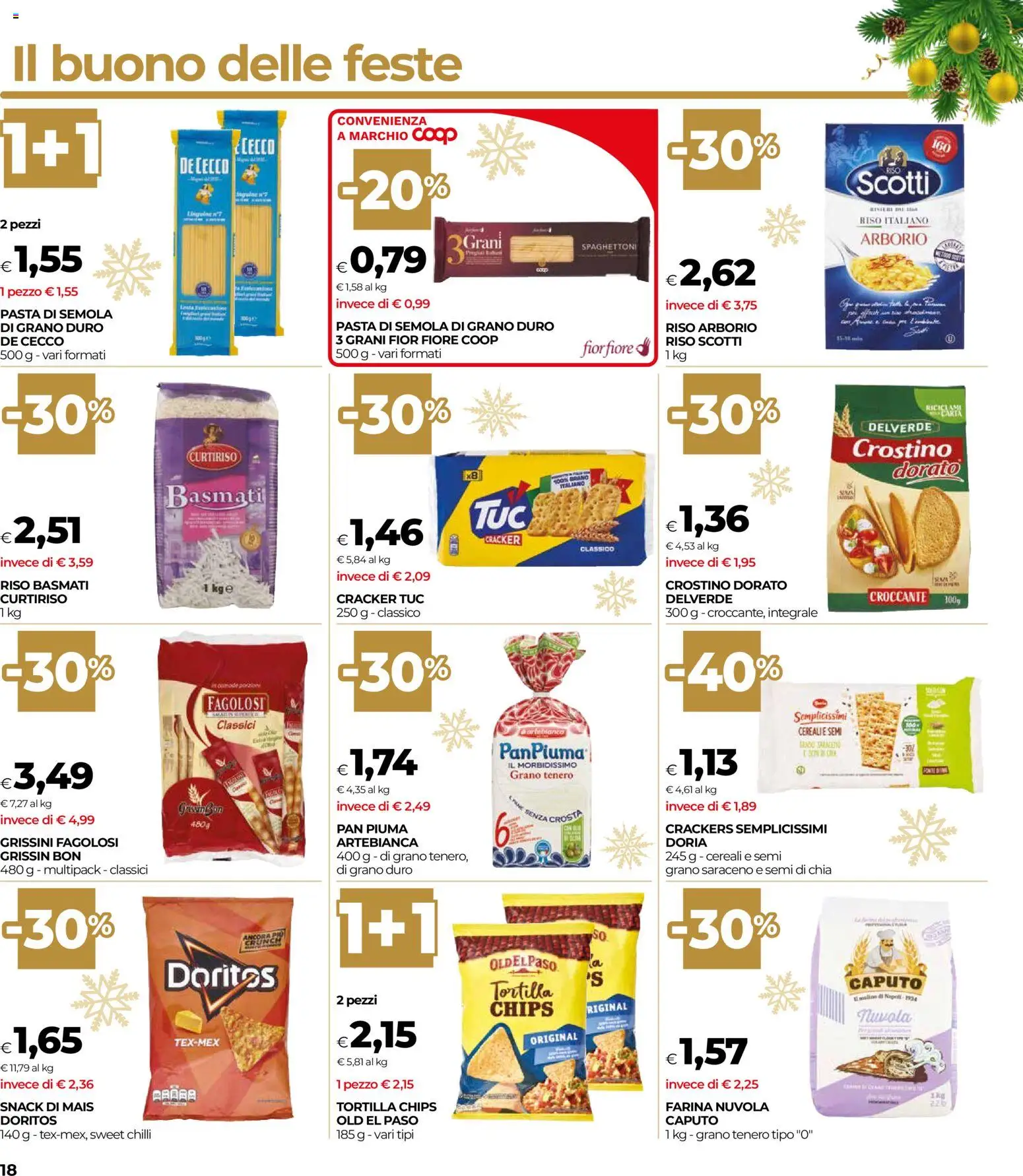 Volantino COOP del 04.12.2025 | Pagina: 18 | Prodotti: Farina, Pasta, Crackers, Grissini