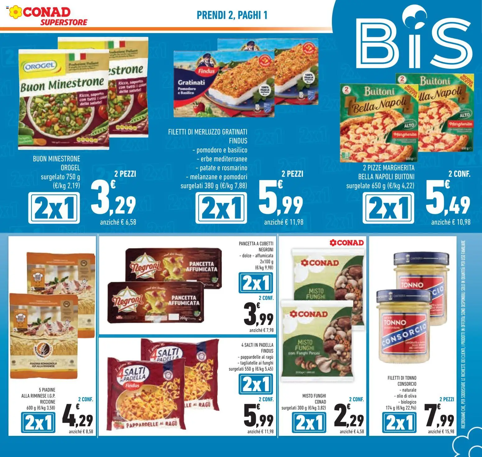 Volantino Conad del 25.02.2026 | Pagina: 3 | Prodotti: Rosmarino, Pizza, Tagliatelle, Basilico