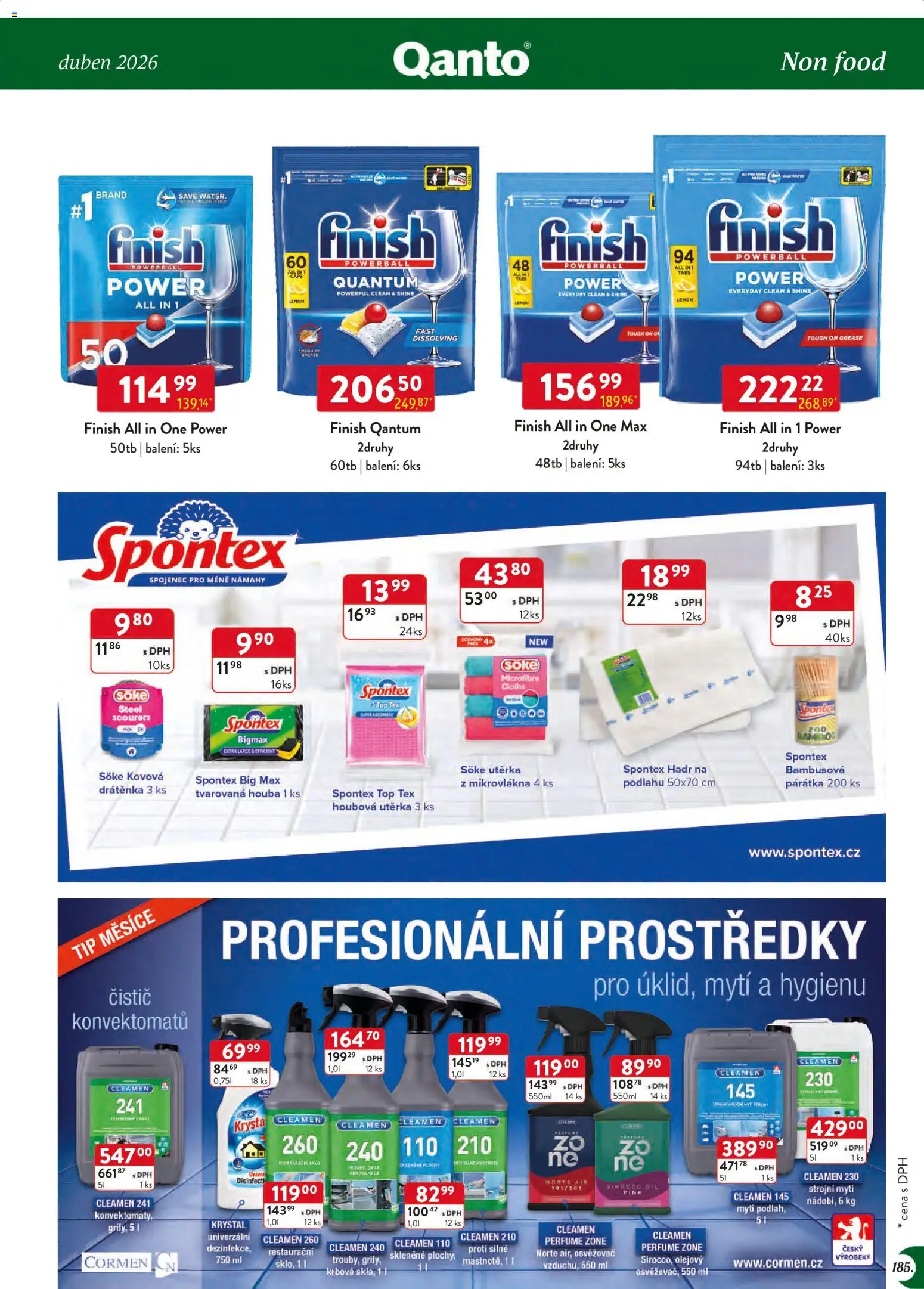 Astur & Qanto leták - Velkoobchod 04/2026 od 01.04.2026 | Strana: 185 | Produkty: Finish, Utěrka