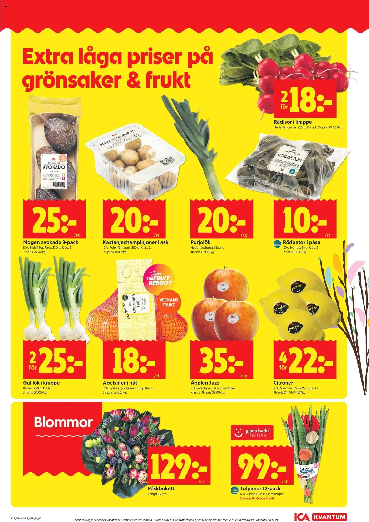 ICA Kvantum reklamblad aktuell från 30.03.2026 | Sida: 9 | Produkter: Gul lök, Äpplen, Apelsiner