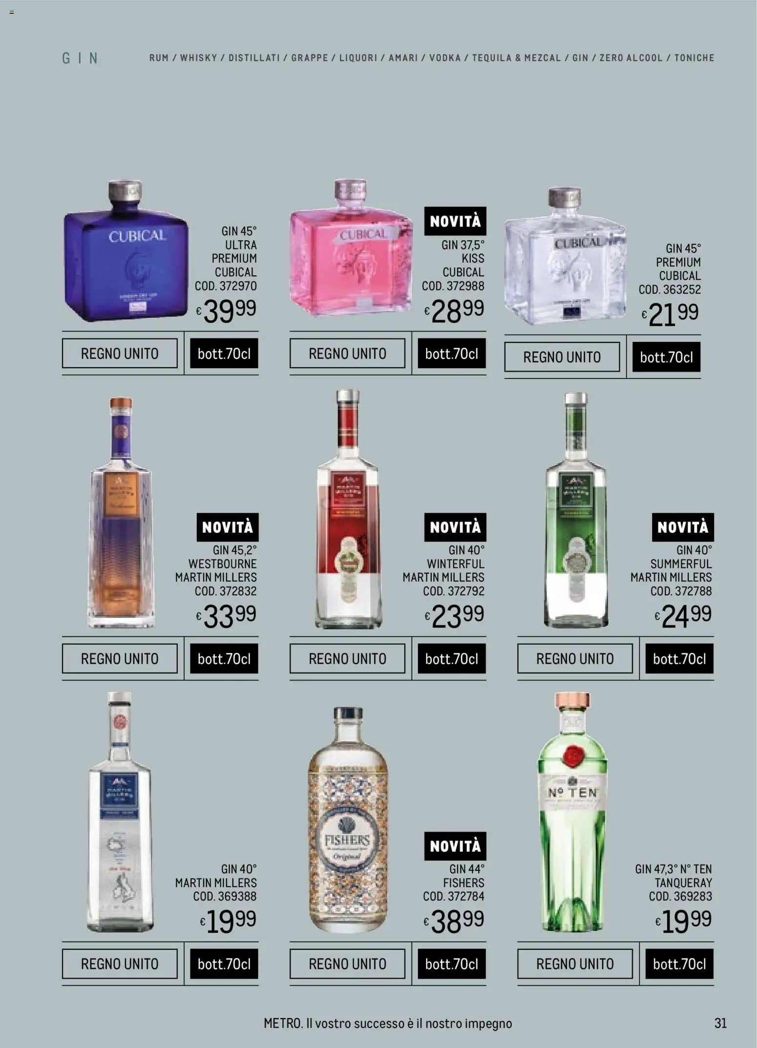 Volantino Metro del 06.11.2025 | Pagina: 31 | Prodotti: Vodka, Whisky, Rum, Tequila