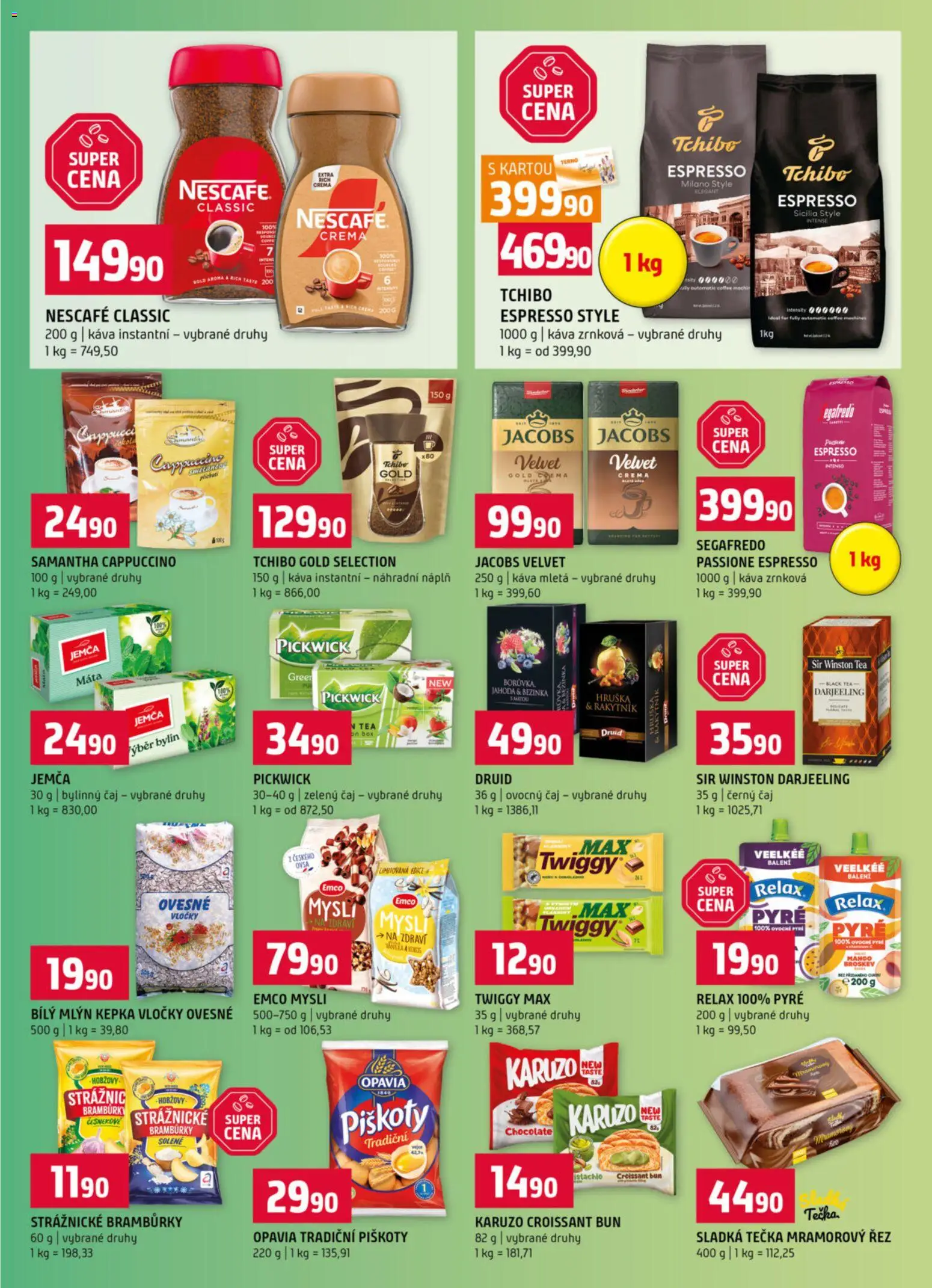 Terno leták - Bechyně, České Budějovice, Hradec Králové, Olomouc, Třeboň, Trhové Sviny, Týn nad Vltavou od 29.10.2025 | Strana: 9 | Produkty: Bramburky, Vločky, Jacobs, Nescafé