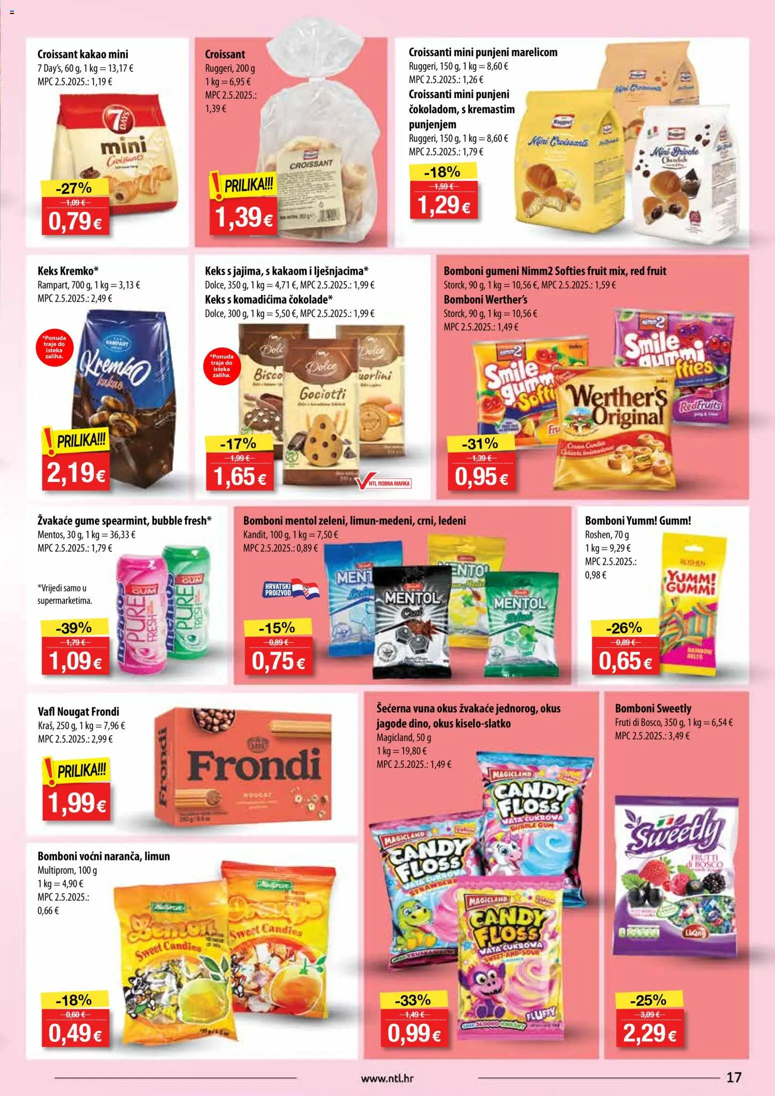 NTL katalog | vrijedi od 22.10.2025 | Stranica: 17 | Proizvodi: Žvakaće gume, Bomboni, Limun, Kakao