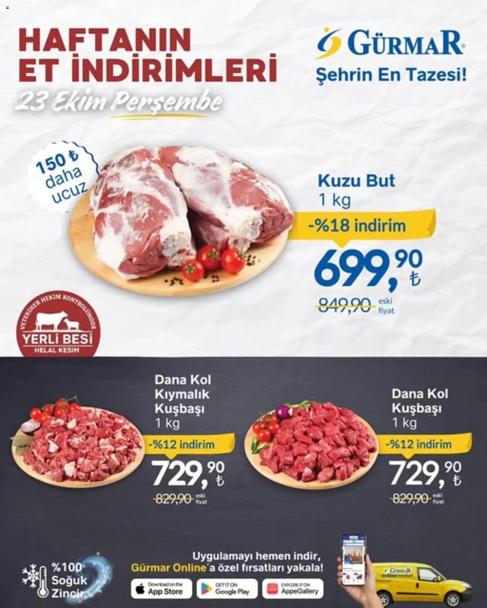 Gürmar Haftanın Et İndirimleri - 23.10.2025 tarihinden itibaren geçerlidir | Sayfa: 1