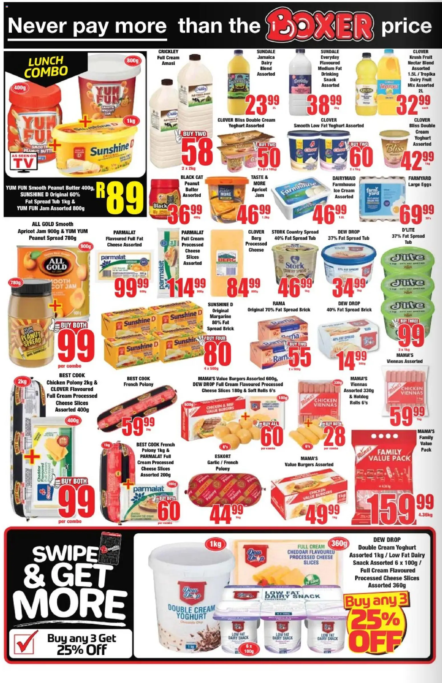 New Boxer catalogue – valid from 23.04.2026 | Page: 4 | Products: Cheese, Margarine, Cream, Fruit