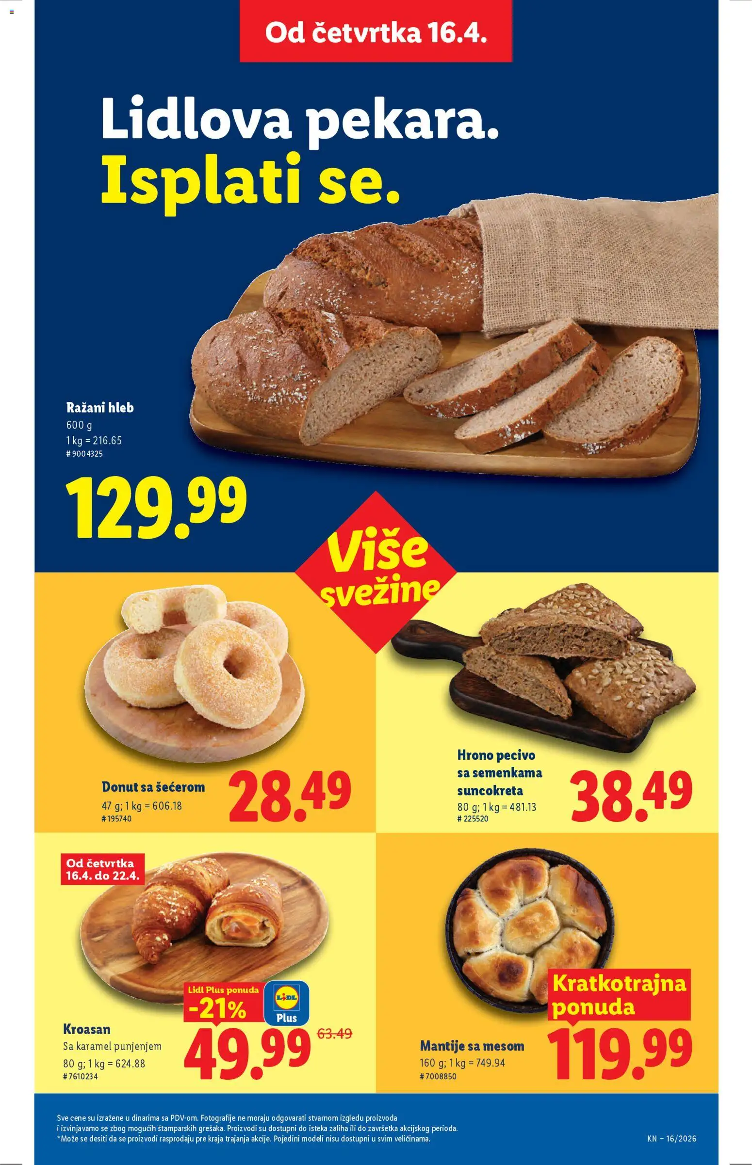 Lidl katalog - važi od 16.04.2026 | Strana: 19 | Proizvode: Kroasan, Hleb, Pecivo