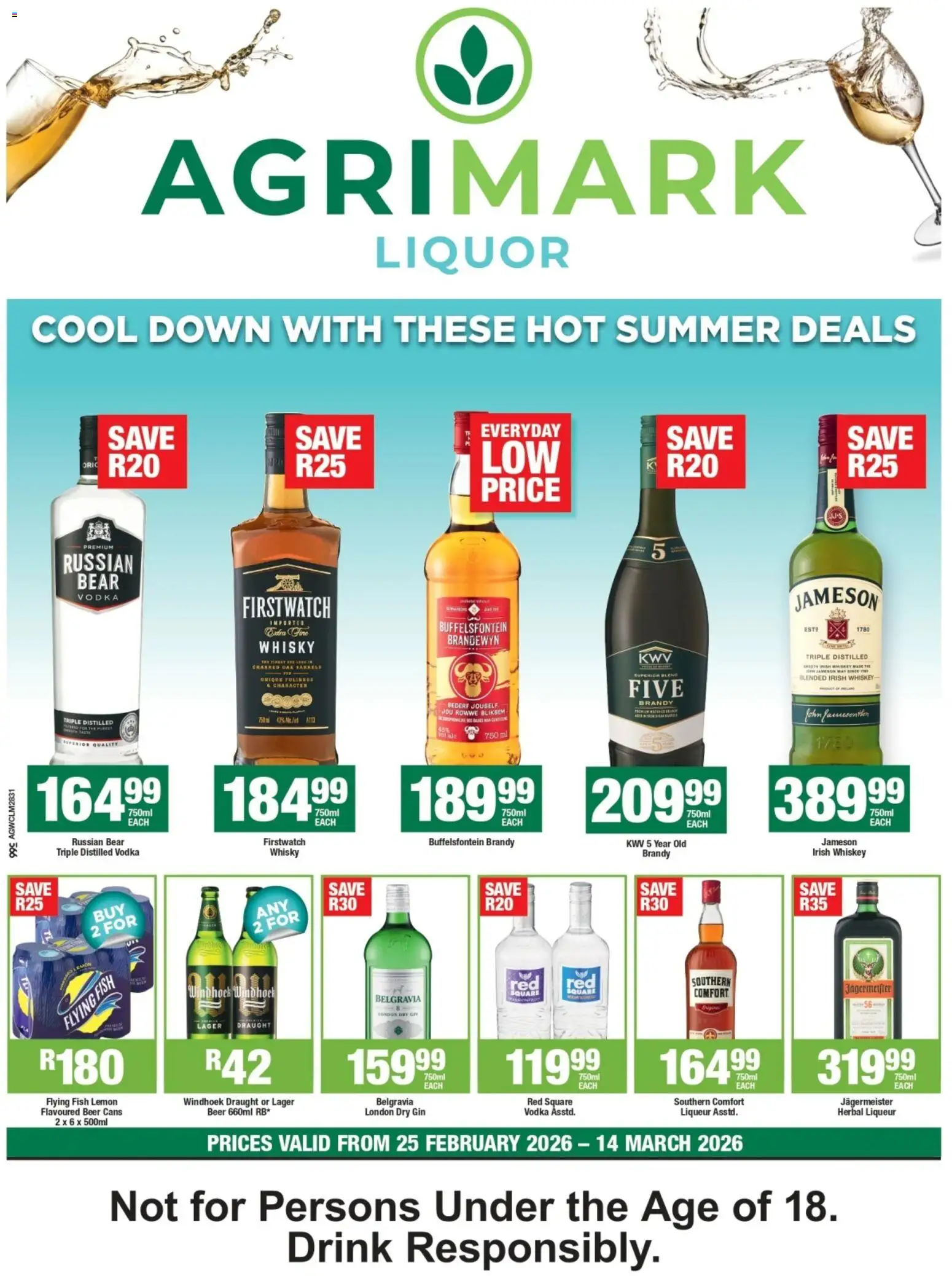 New Agrimark catalogue – valid from 25.02.2026 | Page: 1 | Products: Beer, Gin, Vodka, Lemon