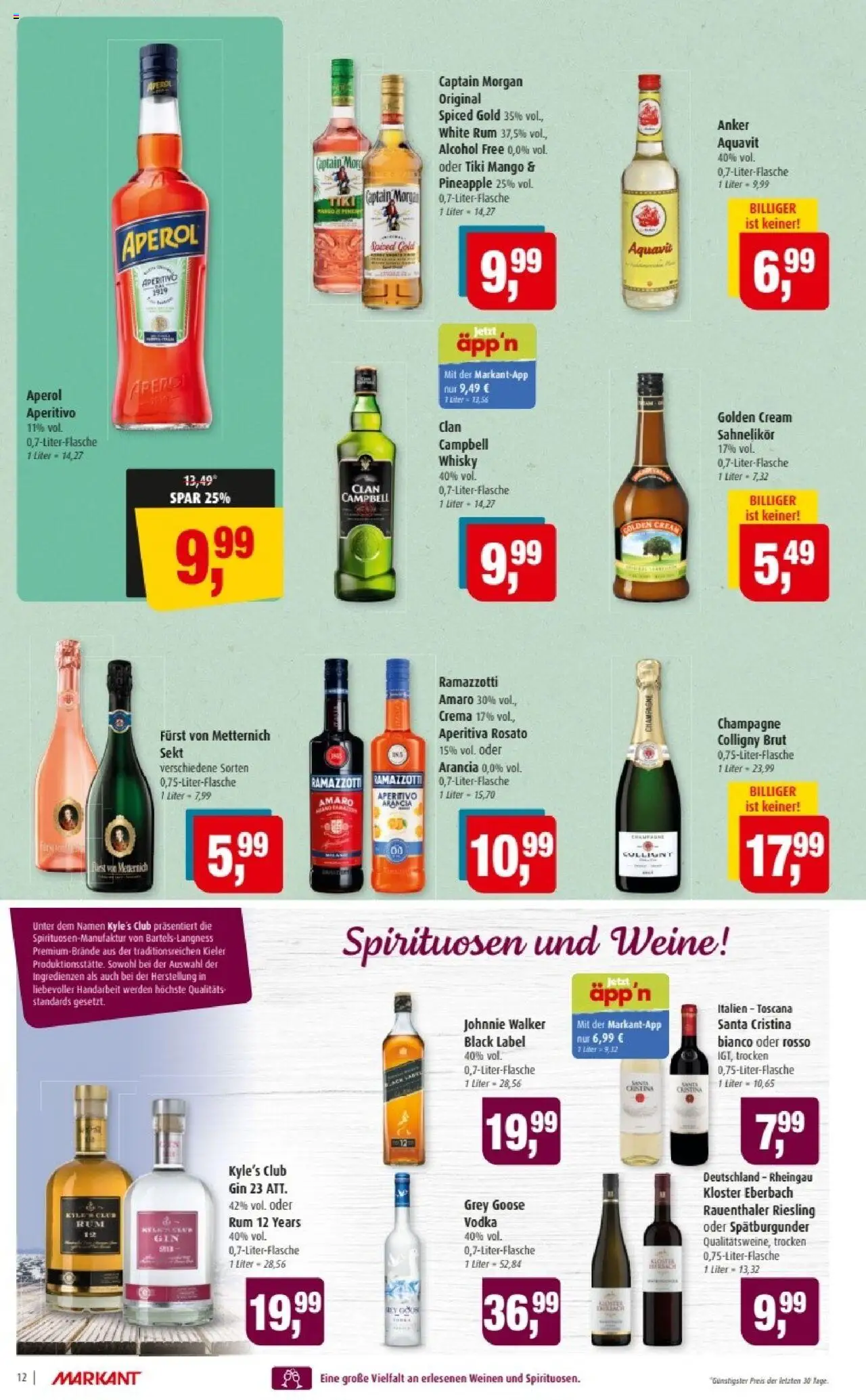 Markant Prospekt 	 – gültig ab 29.09.2025 | Seite: 12 | Produkte: Whisky, Sekt, Aperol, Johnnie walker