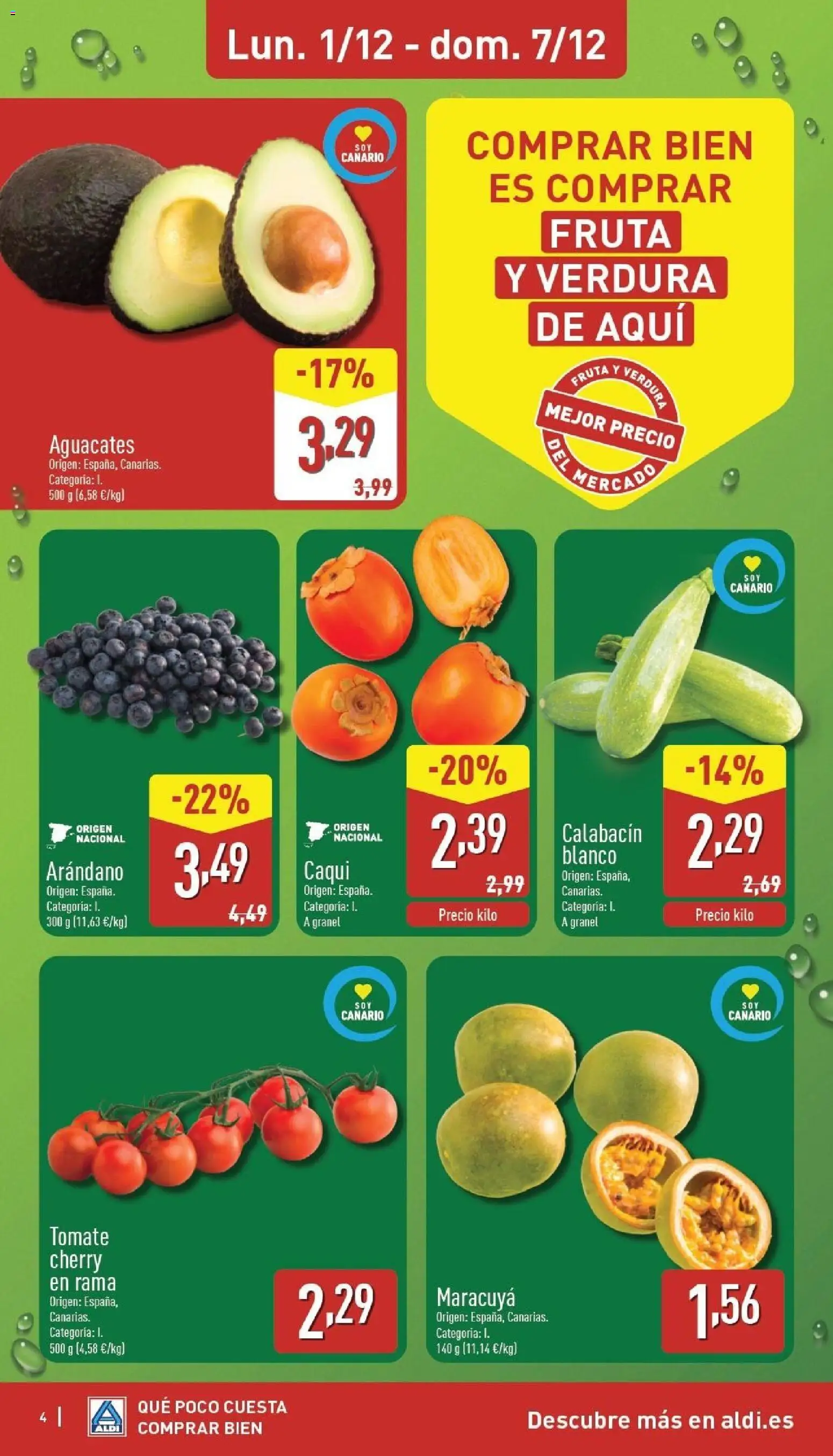 Aldi folleto Canarias │ válido desde el 01.12.2025 | Página: 4 | Productos: Calabacín