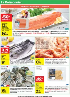 Carrefour - Prévisualisation de Carrefour catalogue semaine 2 valide à partir de 06.01.2026 | Page: 31 | Produits: Crevette, Poissonnerie, Filet de saumon, Huîtres
