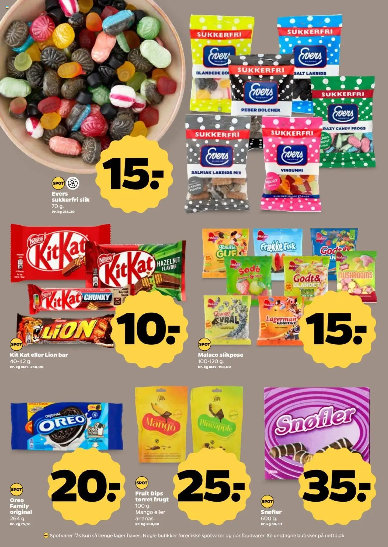 Netto Tilbudsavis gyldig fra 09.08.2025 | Side: 23 | Produkter: Fisk, Vingummi, Tørret frugt, Oreo