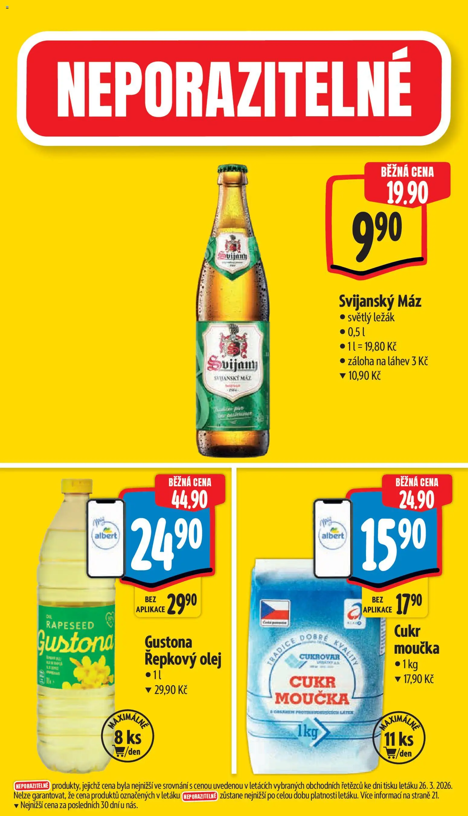 Albert leták - Supermarket od 01.04.2026 | Strana: 5 | Produkty: Olej, Řepkový olej, Svijany, Láhev