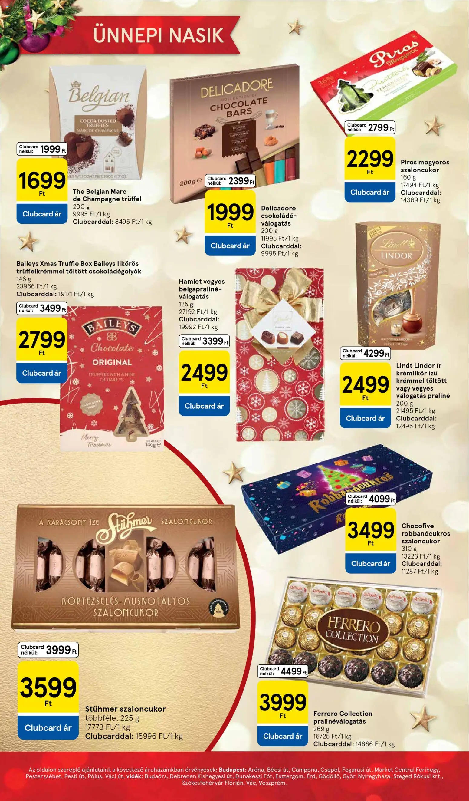 Tesco akciós ujság - amely érvényes a következő dátumtól: 26.11.2025 | Oldal: 10 | Termékek: Krémlikőr, Szaloncukor, Praliné, Csokoládé