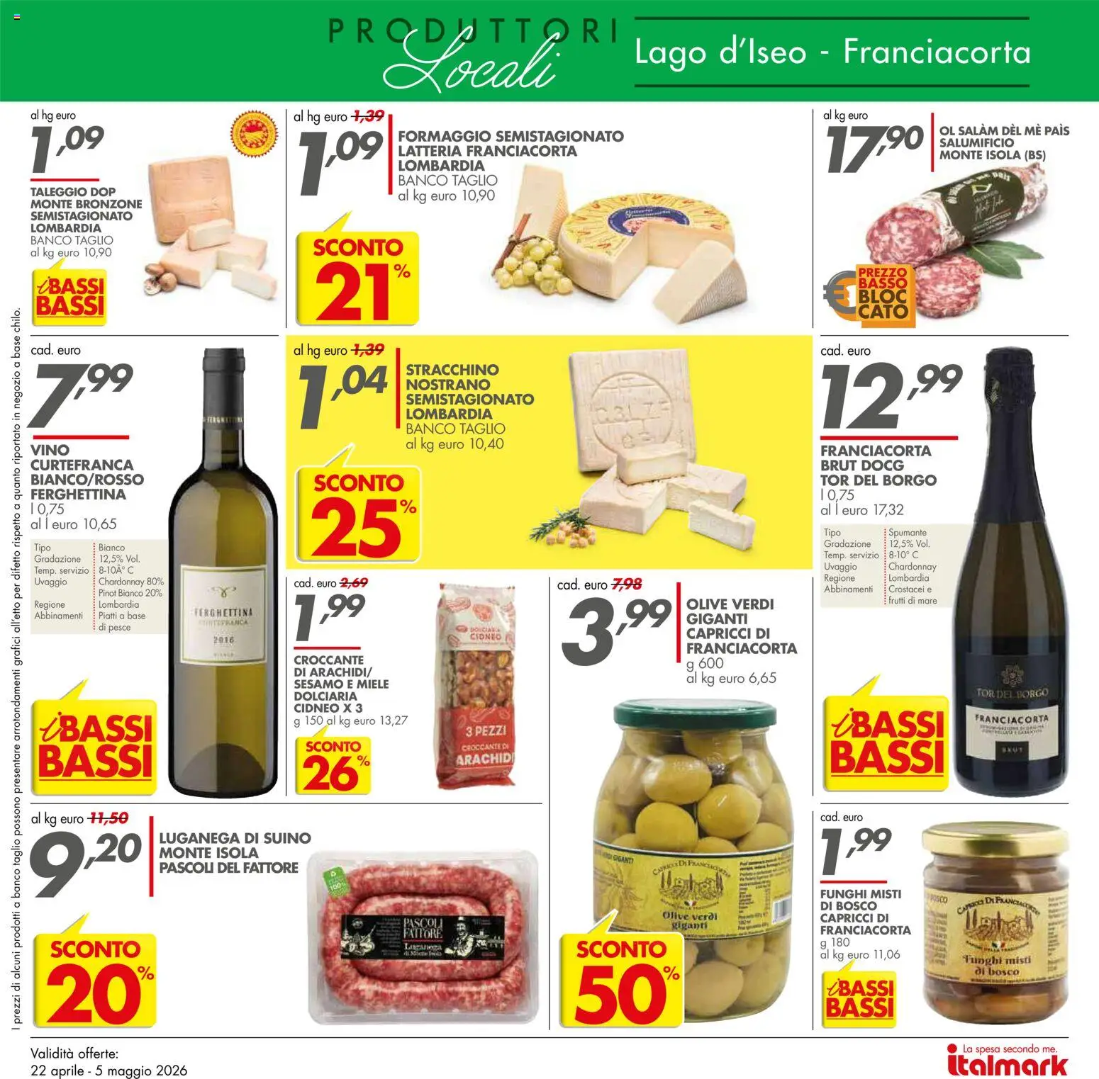 Volantino Italmark del 22.04.2026 | Pagina: 13 | Prodotti: Frutti di mare, Formaggio, Olive, Funghi