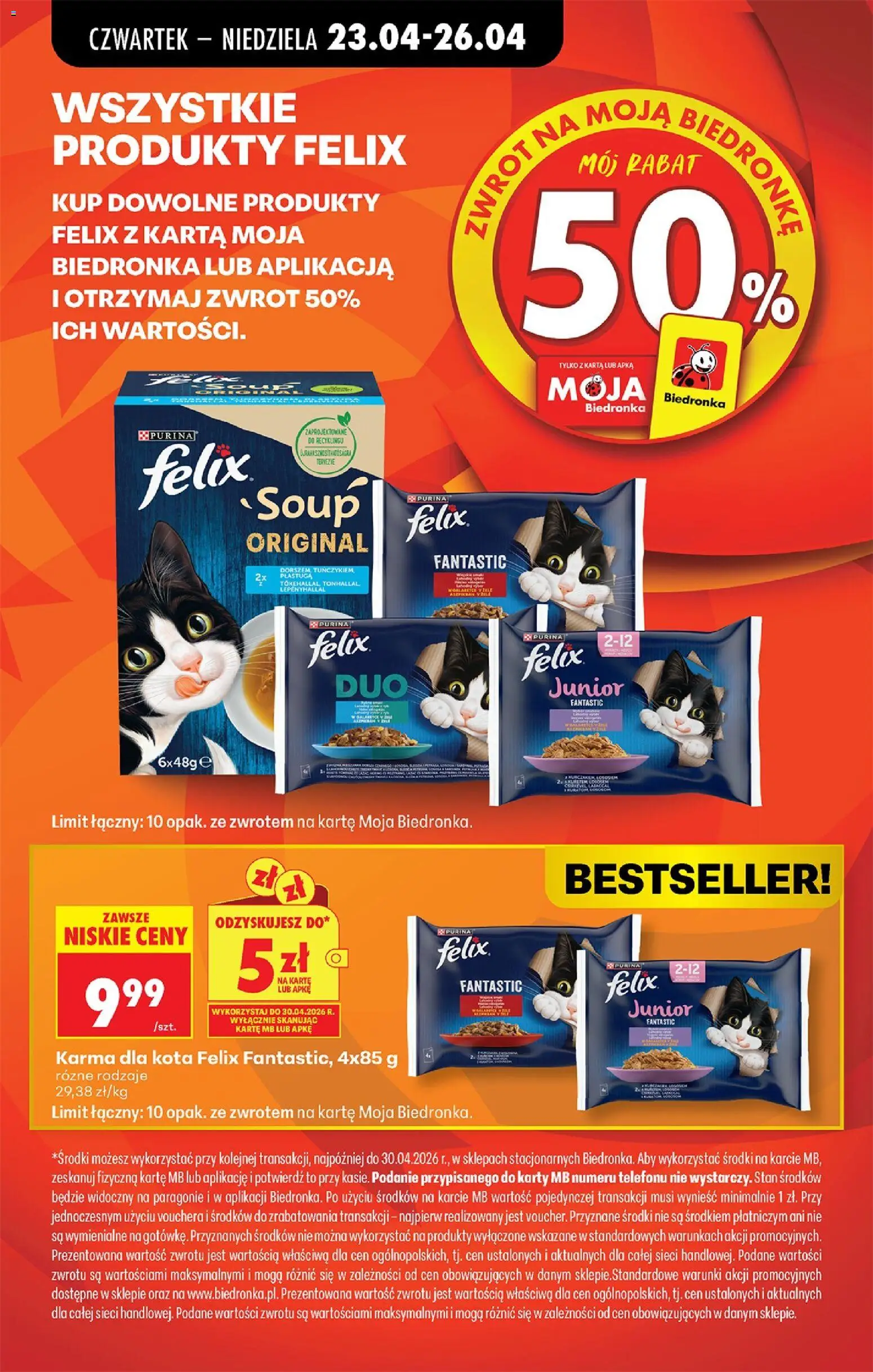 Biedronka Polsko leták - Codziennie niskie ceny od 23.04.2026 | Strana: 17 | Produkty: Felix, Purina, Karty, Stan
