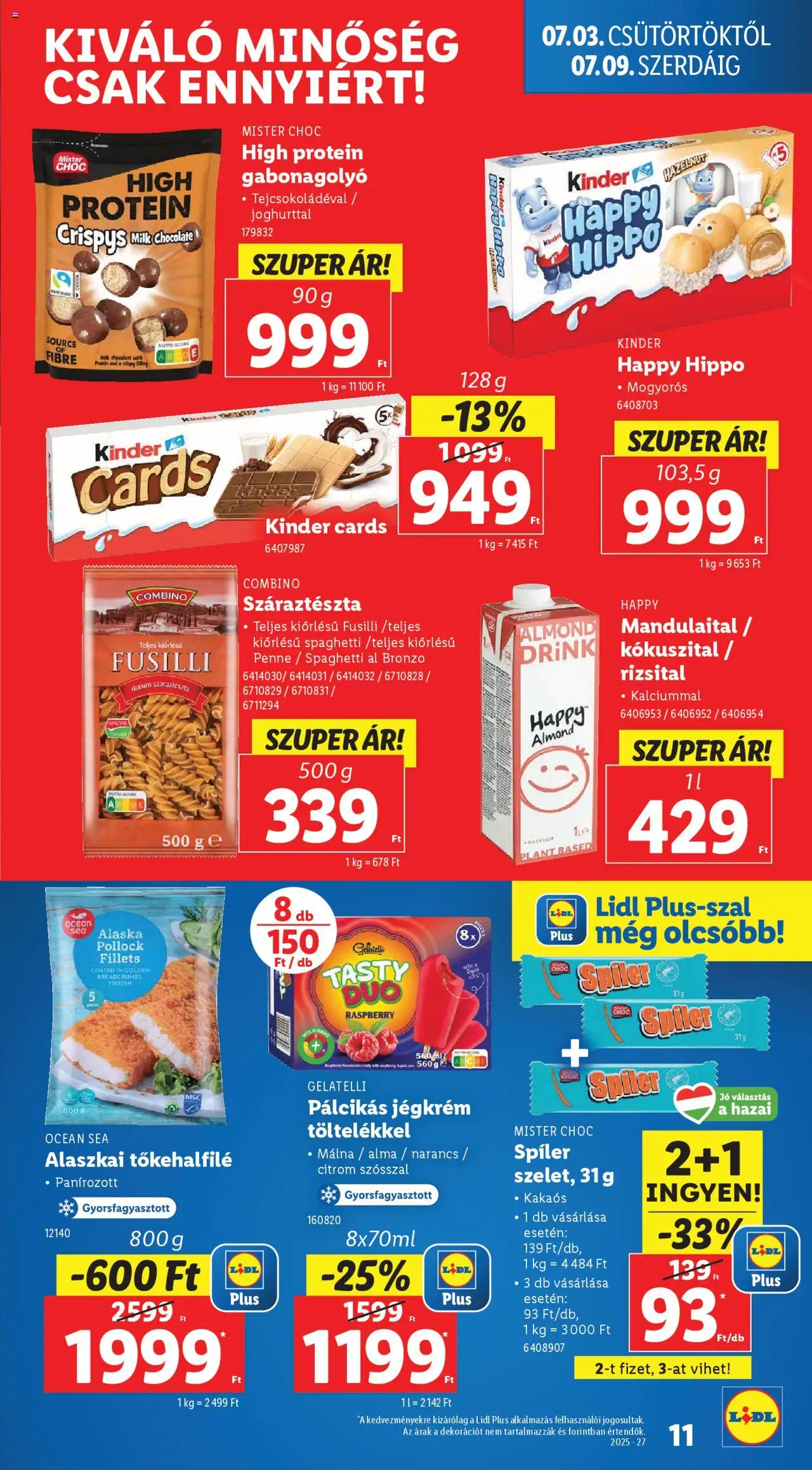 Lidl akciós ujság - amely érvényes a következő dátumtól: 03.07.2025 | Oldal: 11 | Termékek: Protein, Narancs, Jégkrém, Citrom