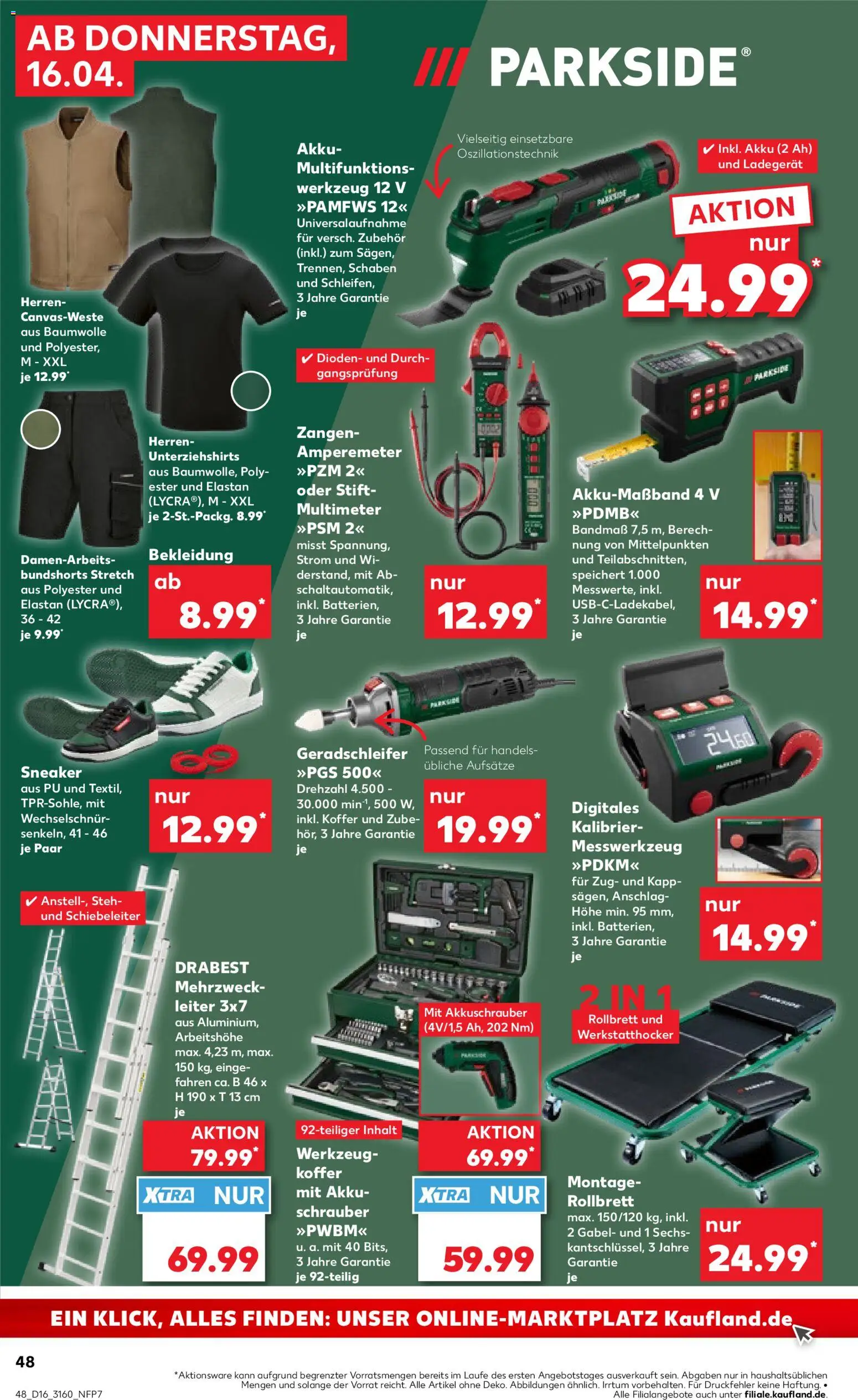 Kaufland Prospekt Jena	 – gültig ab 16.04.2026 | Seite: 48 | Produkte: Akkuschrauber, Bekleidung, Koffer, Ladegerät