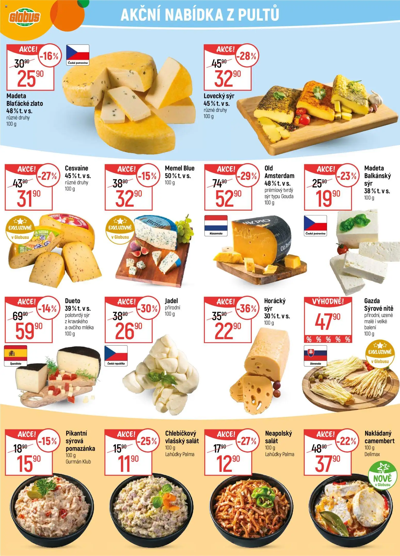 Globus leták - Praha Čakovice od 21.01.2026 | Strana: 11 | Produkty: Gouda, Salát, Pomazánka, Camembert