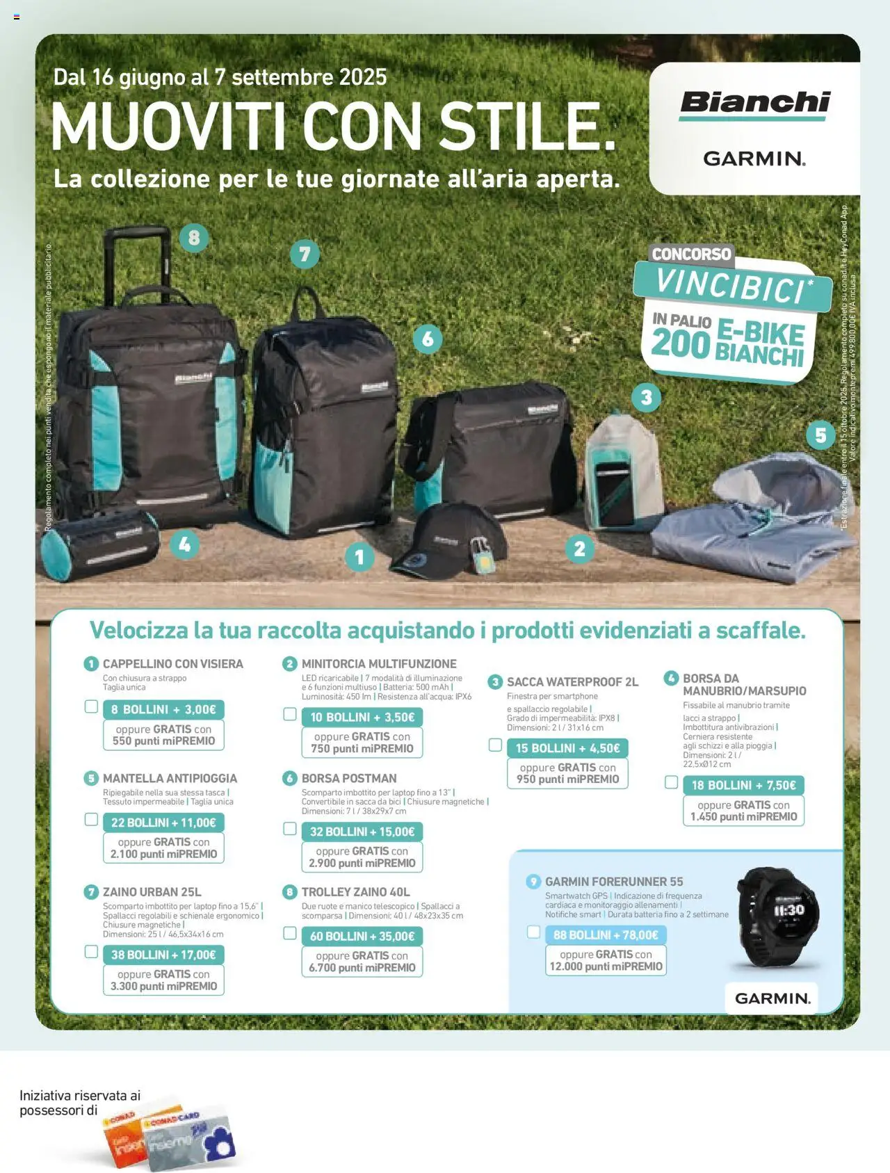 Volantino Conad del 13.08.2025 | Pagina: 14 | Prodotti: Zaino, Borsa, Smartwatch, Trolley